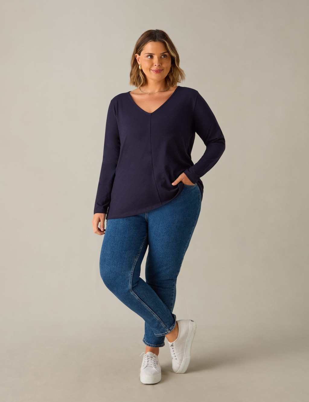 Pure Cotton V-Neck Top
