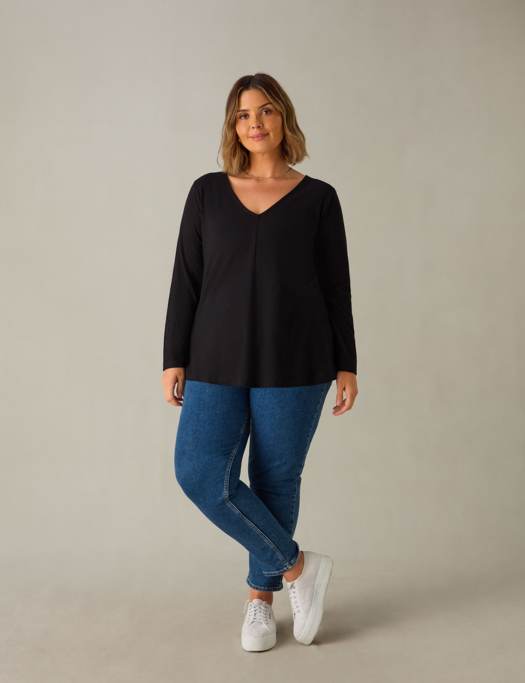 Pure Cotton V-Neck Top