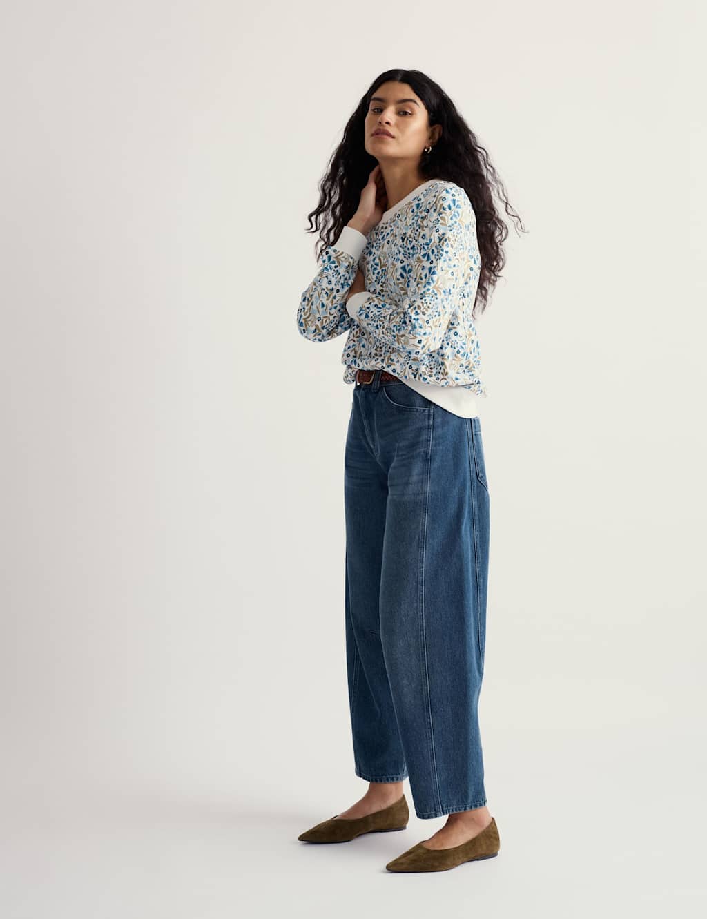 Seasalt Cornwall Women's Pure Cotton Floral Sweatshirt - 12 - Blue Mix - Available at M&S