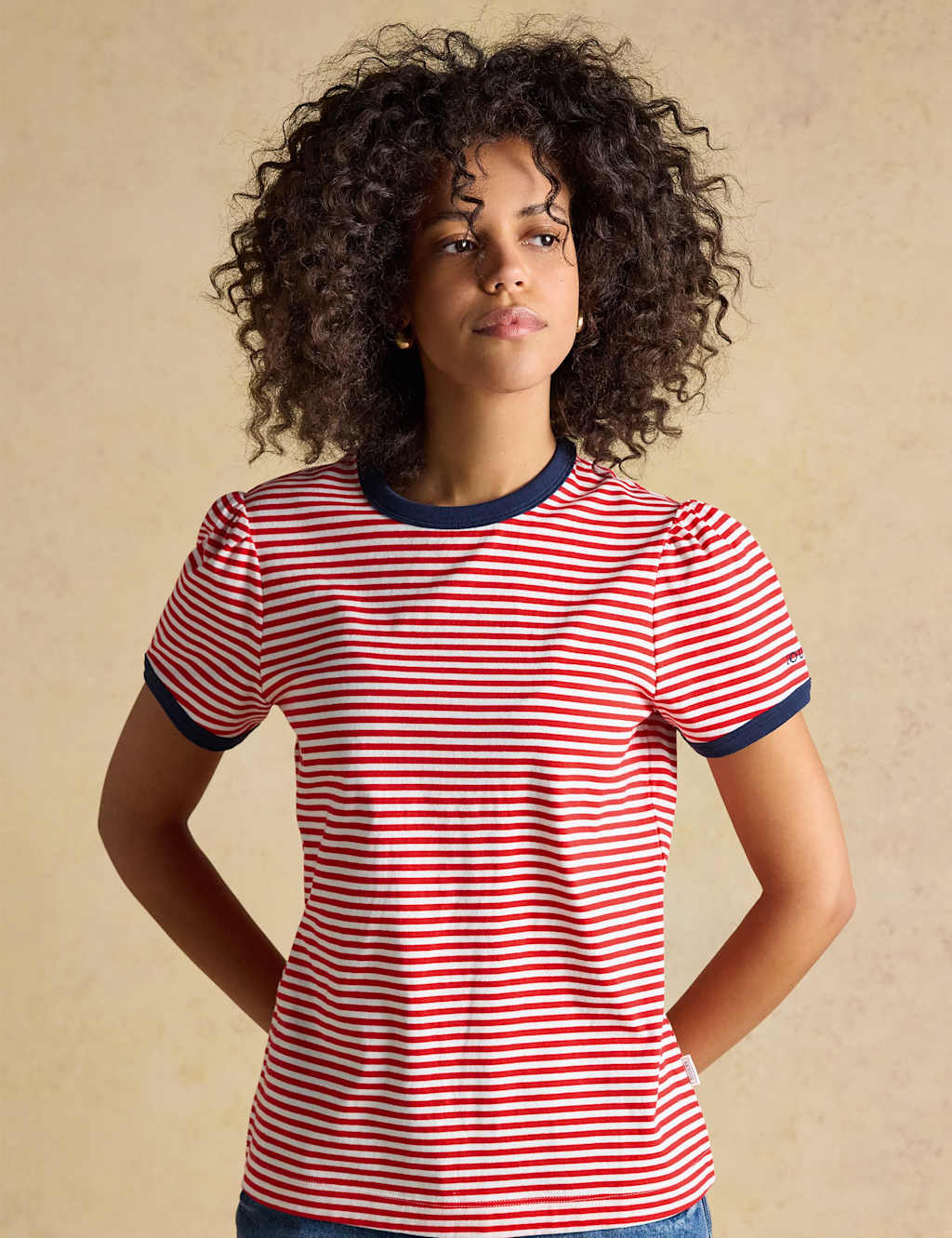 Joules Women's 2 Pack Pure Cotton Striped Ringer T-Shirts - 18 - Multi - Available at M&S