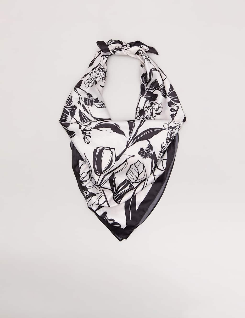 Phase Eight Women's Floral Square Scarf - Black Mix - Available at M&S