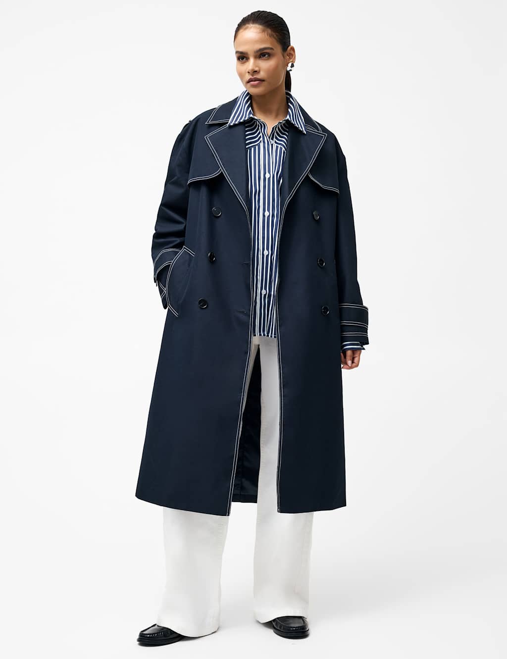 Cotton Rich Double Breasted Trench Coat