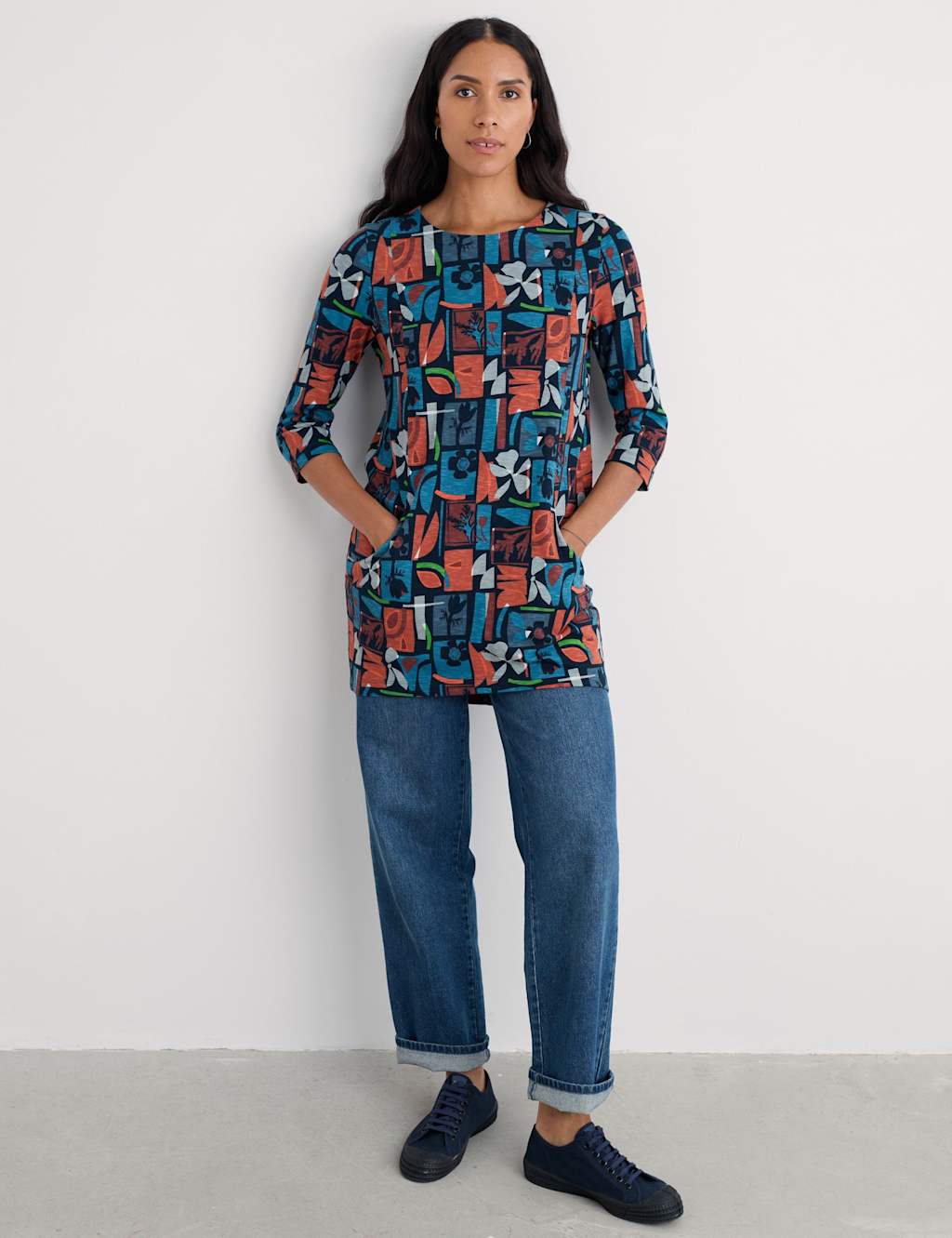 Seasalt Cornwall Pure Cotton Floral Relaxed Tunic Multi
