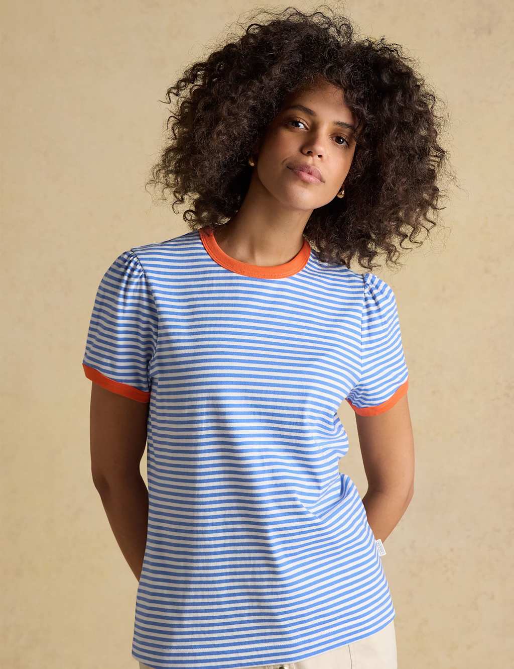 Joules Women's Pure Cotton Striped T-Shirt - 12 - Blue Mix - Available at M&S