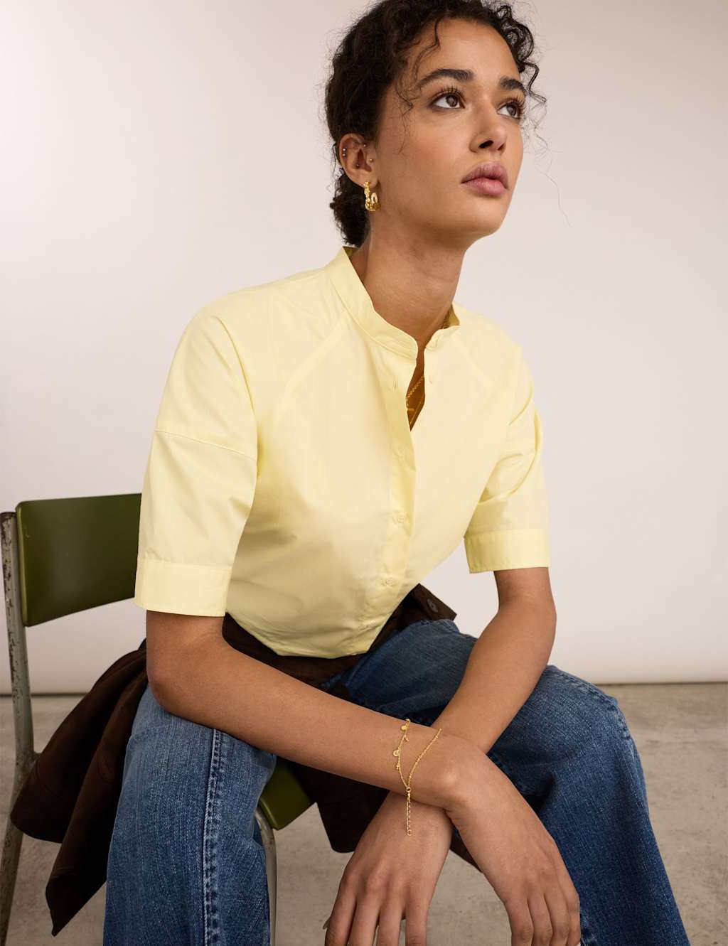 Baukjen Women's Pure Cotton Button Through Shirt - 14 - Yellow - Available at M&S