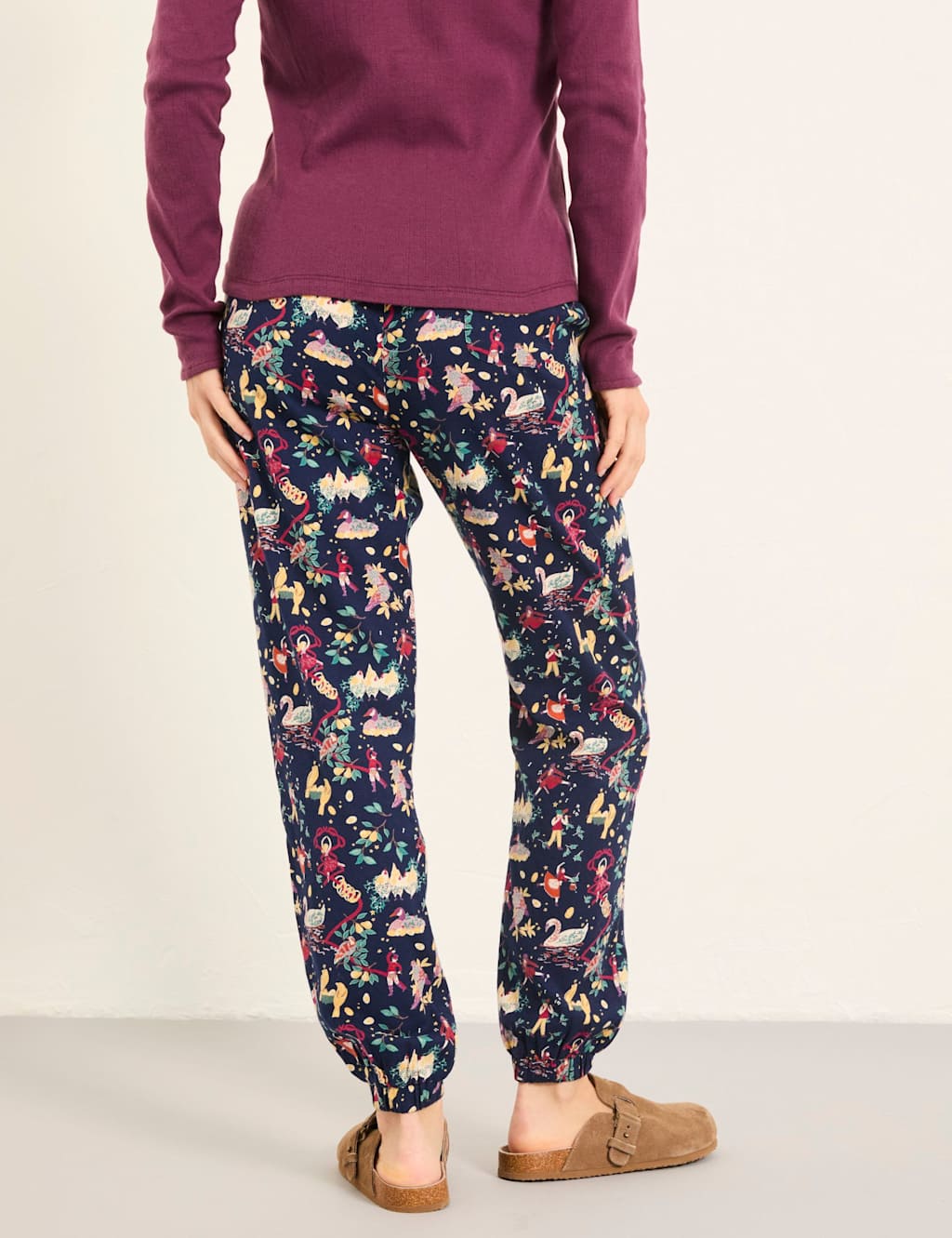 FatFace Pure Cotton Festive Pyjama Bottoms Navy Mix