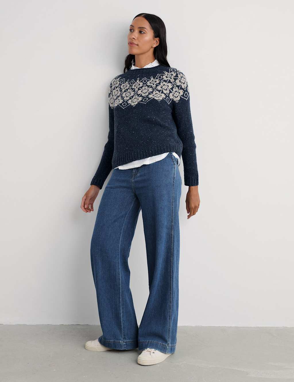Seasalt Cornwall Women's High Waisted Wide Leg Jeans - 22 - Blue - Available at M&S