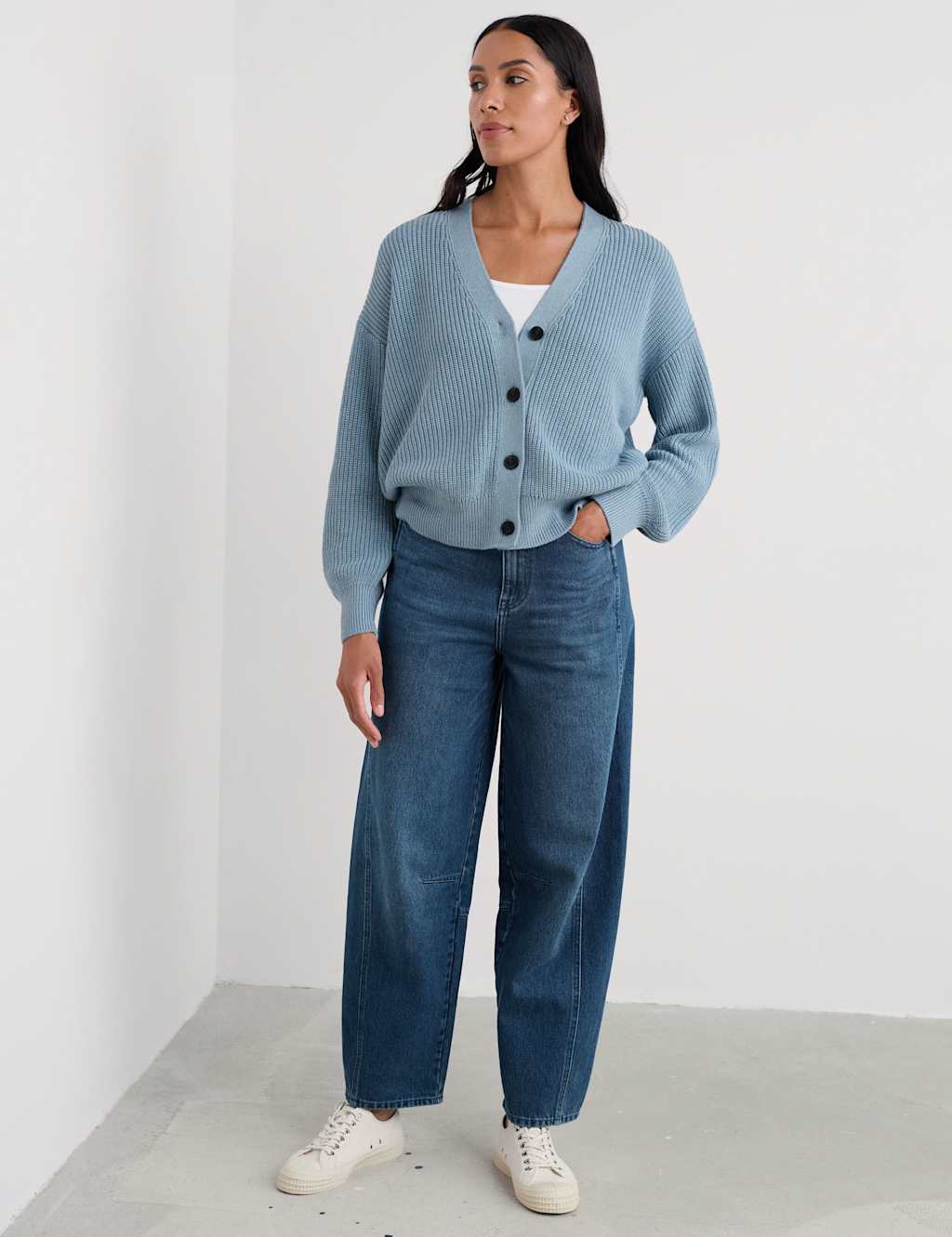 Seasalt Cornwall Women's Barrel Ankle Grazer Jeans - 18 - Blue - Available at M&S