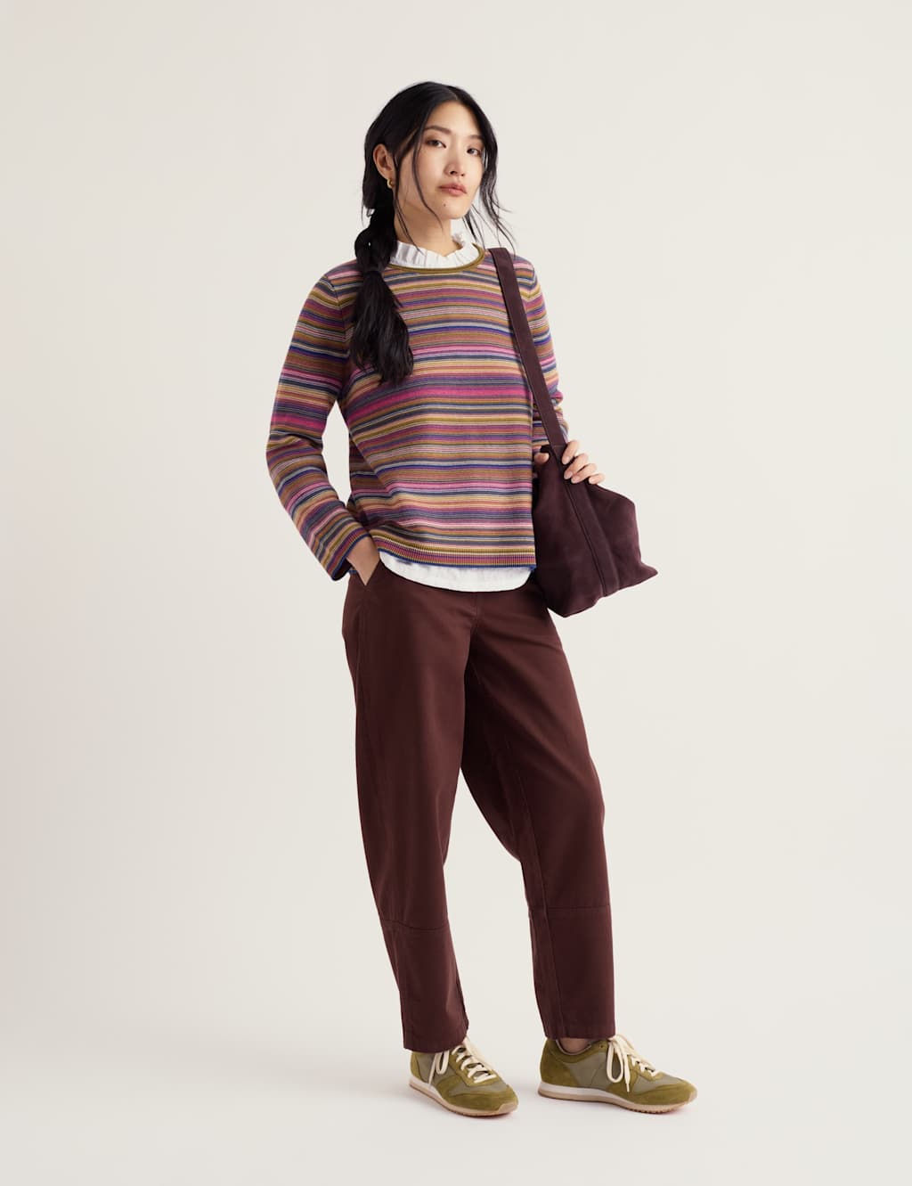 Seasalt Cornwall Women's Pure Cotton Striped Crew Neck Jumper - 20 - Multi - Available at M&S