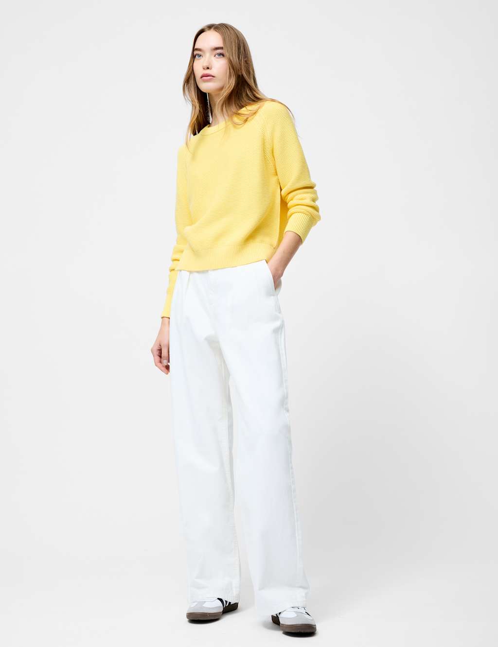 Pure Cotton Textured Relaxed Jumper