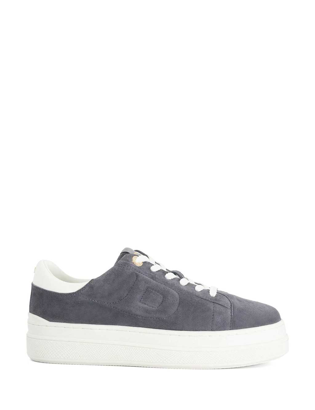 Dune London Women's Leather Lace Up Trainers - 6 - Dark Grey - Available at M&S