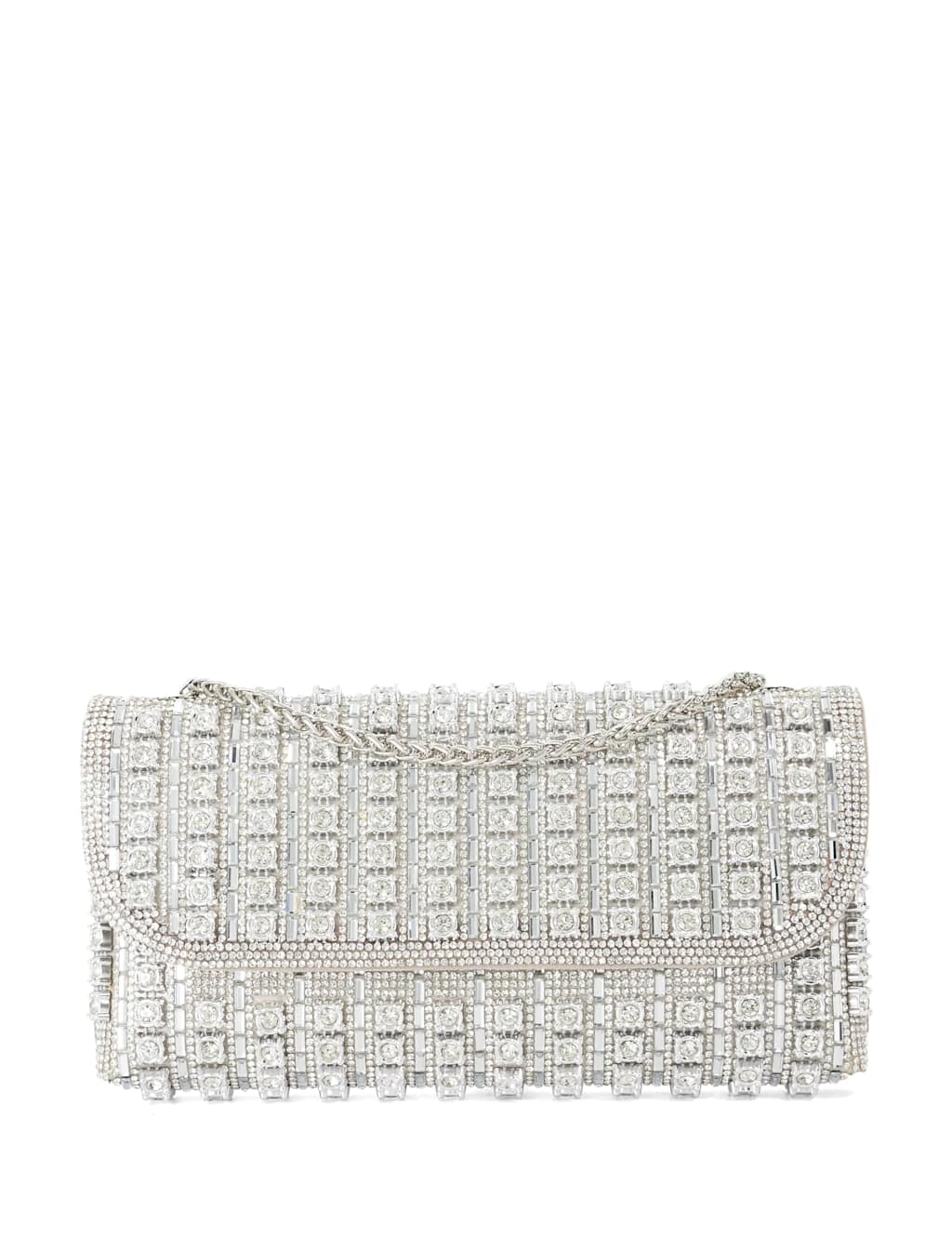 Dune London Women's Diamanté Clutch Bag - Silver - Available at M&S