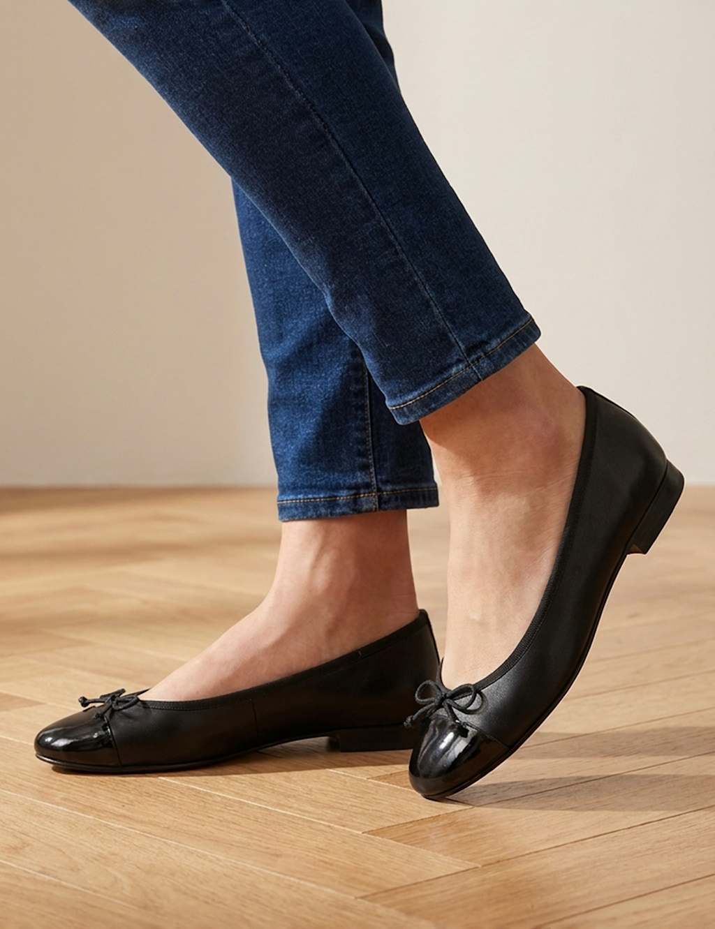 Jones Bootmaker Women's Leather Flat Pumps - 5 - Black - Available at M&S