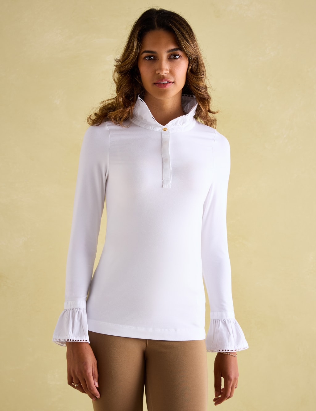Button Detail Collared Top