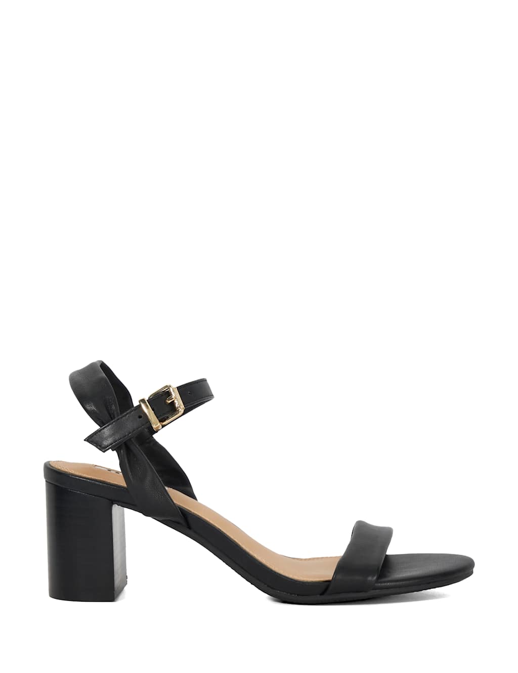Leather Ankle Strap Block Heel Sandals