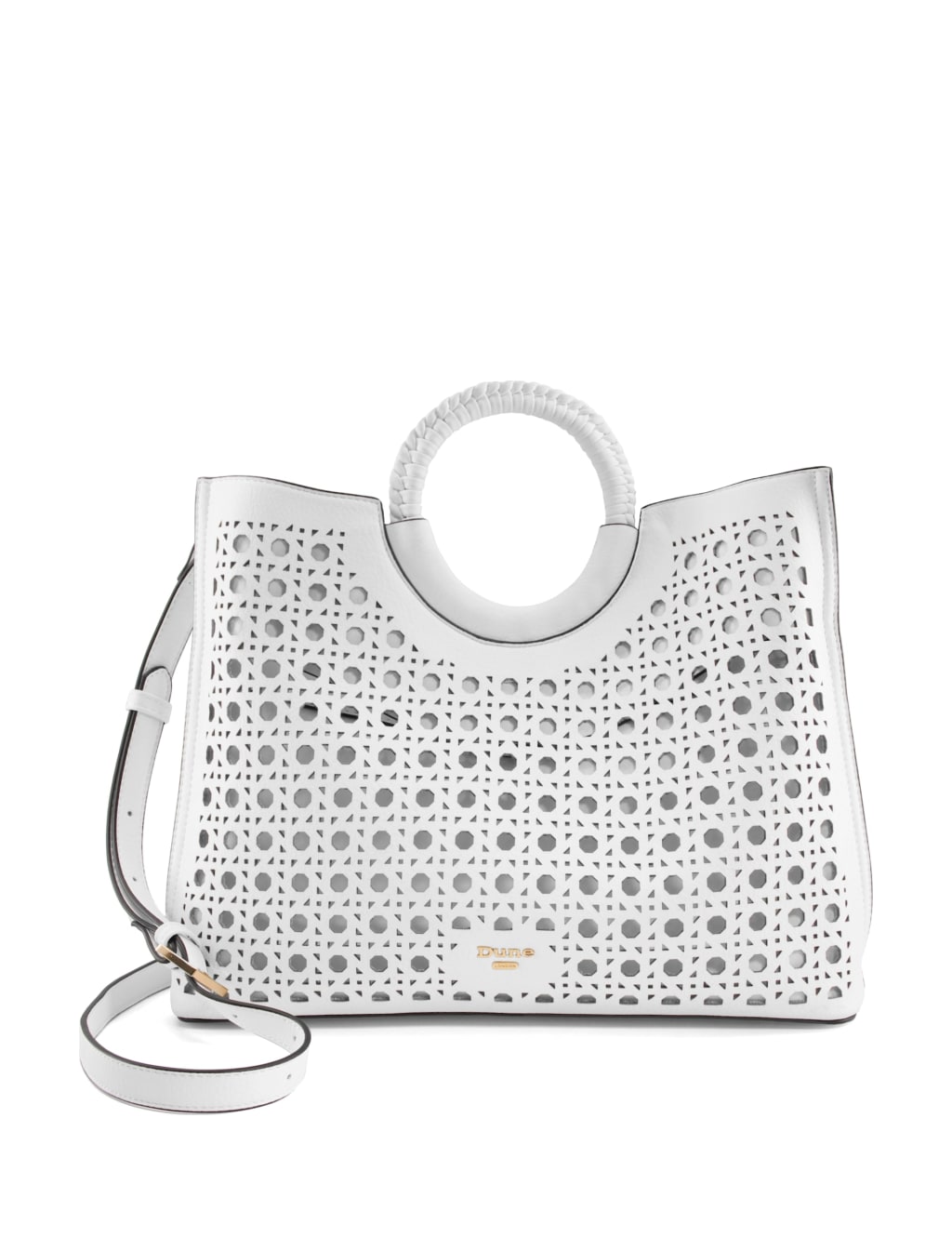 Dune London Braided Handle Tote Bag White