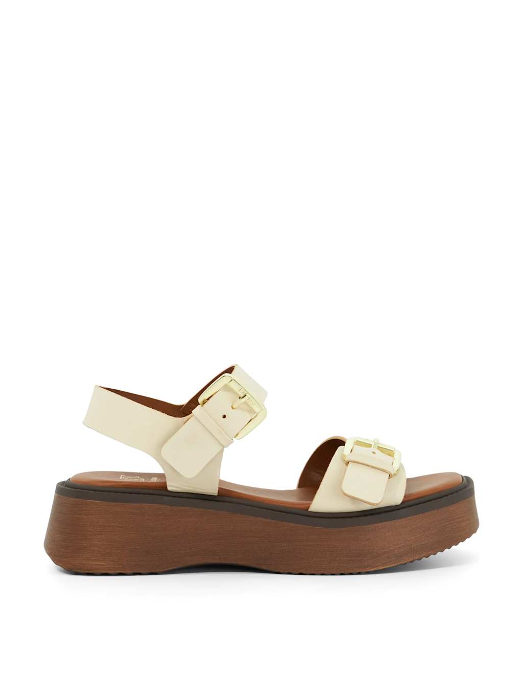 Buckle Flatform Square Toe Sandals