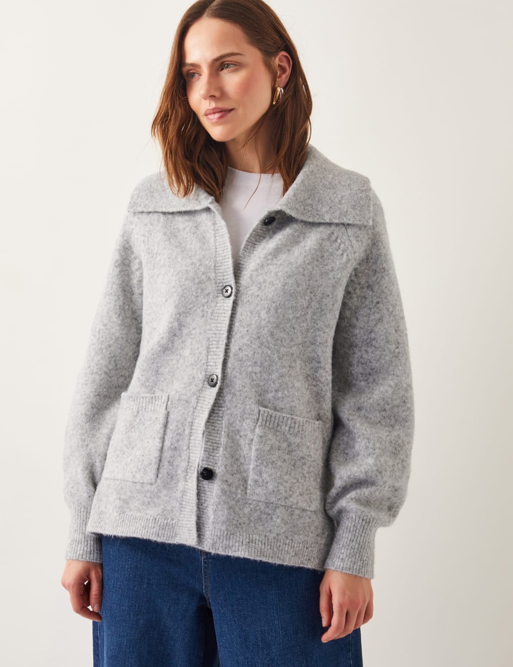 Textured Collared Cardigan