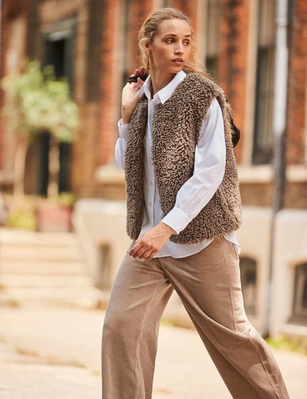 RO&ZO Faux Fur Gilet Brown