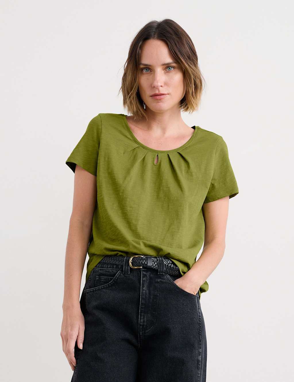 Seasalt Cornwall Pure Cotton T-Shirt Dark Green