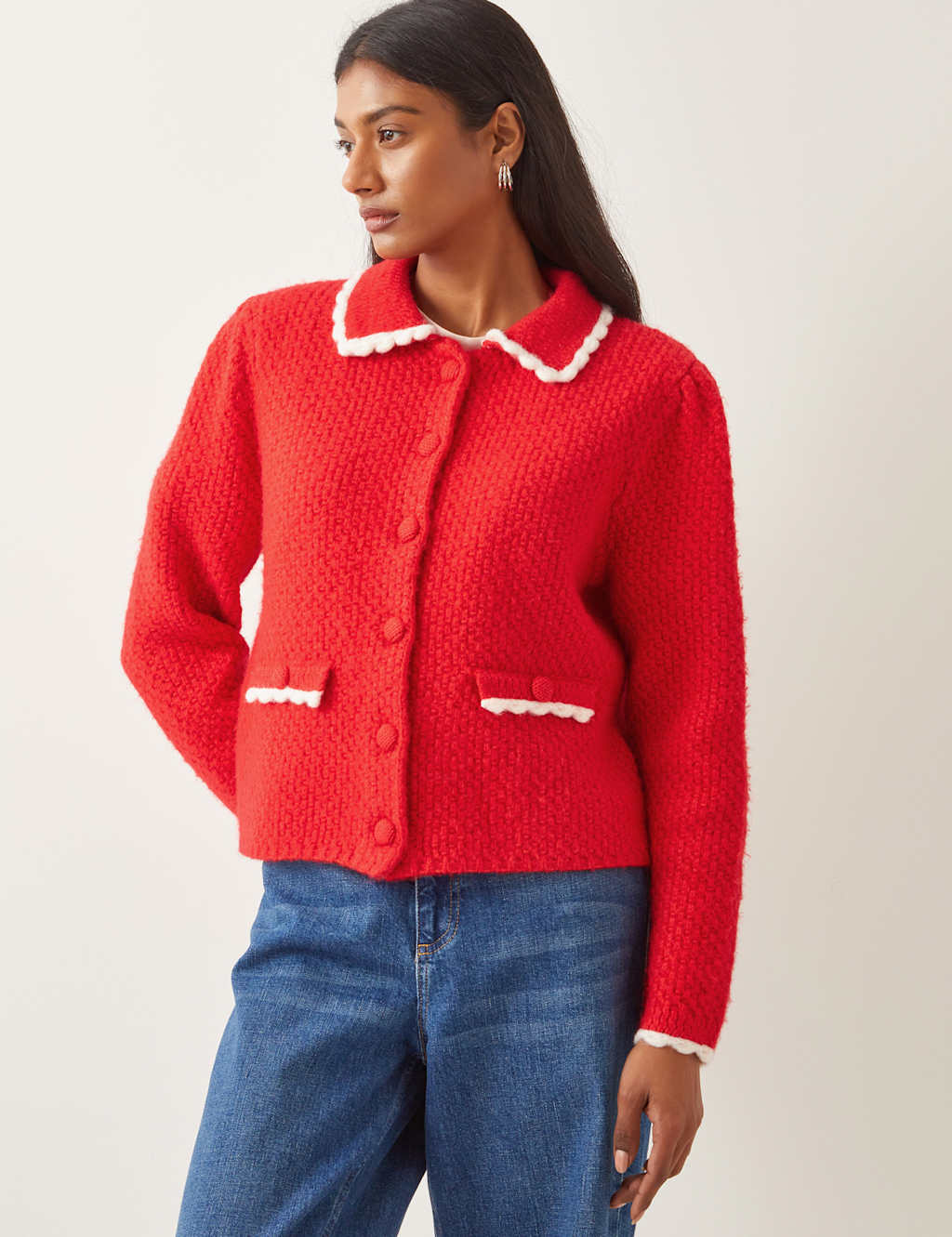 Collared Button Front Cardigan