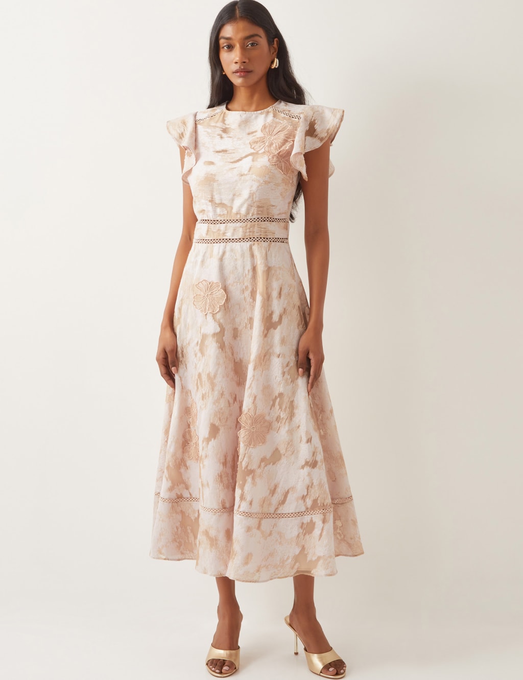 Jacquard Embroidered Midaxi Tea Dress