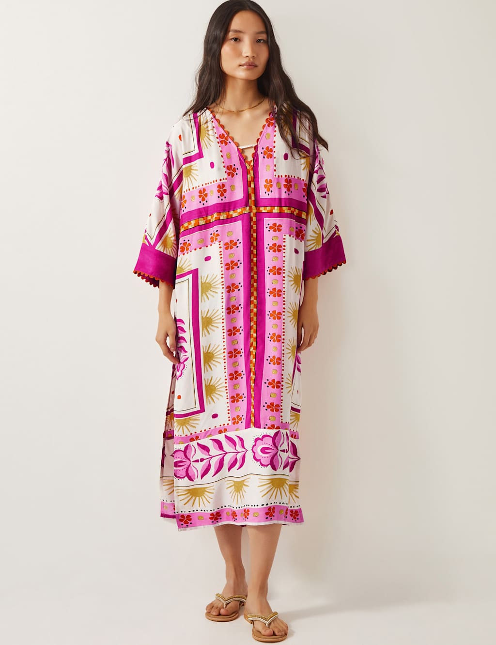 Printed Midi Beach Dress