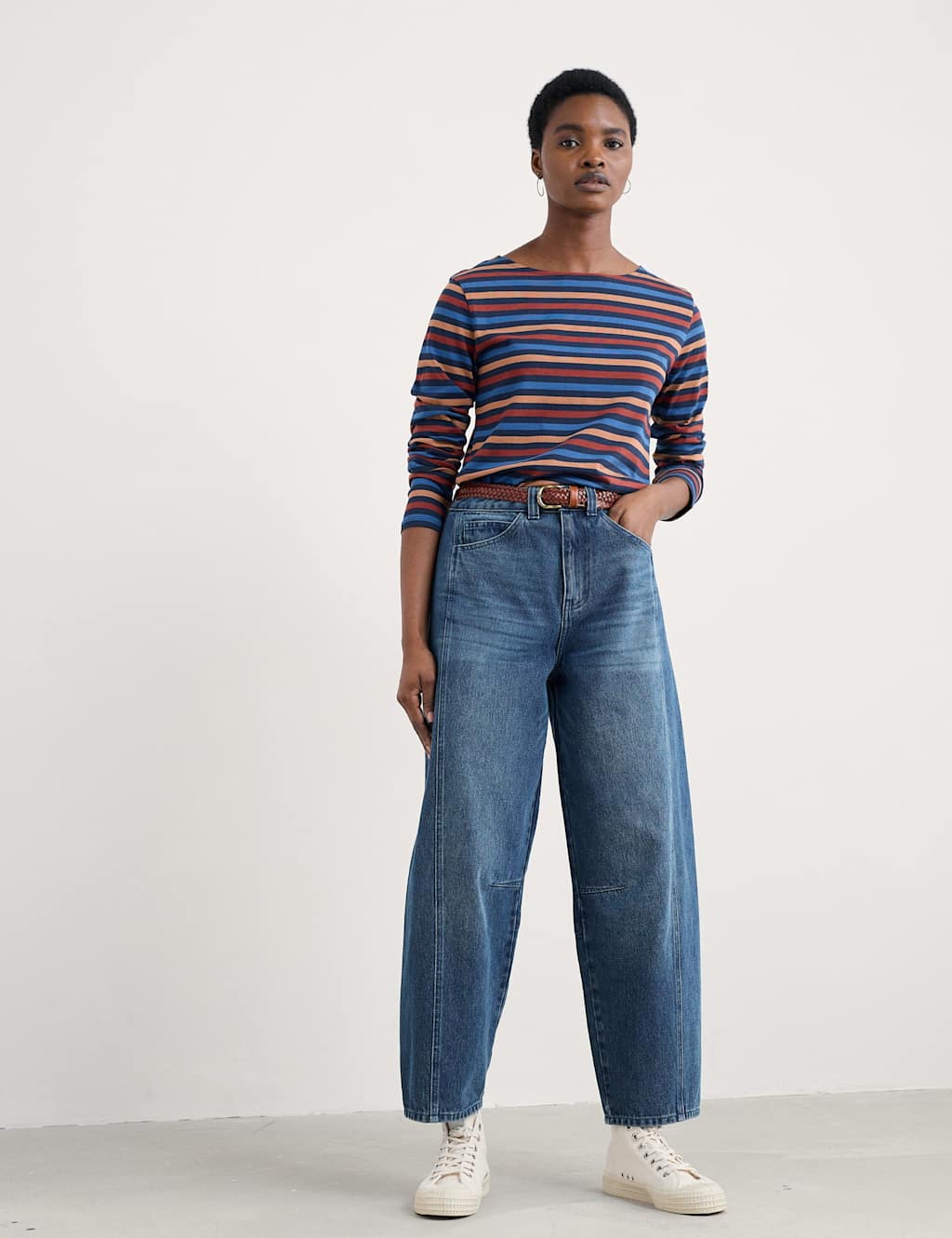 Seasalt Cornwall Pure Cotton Striped Top Multi