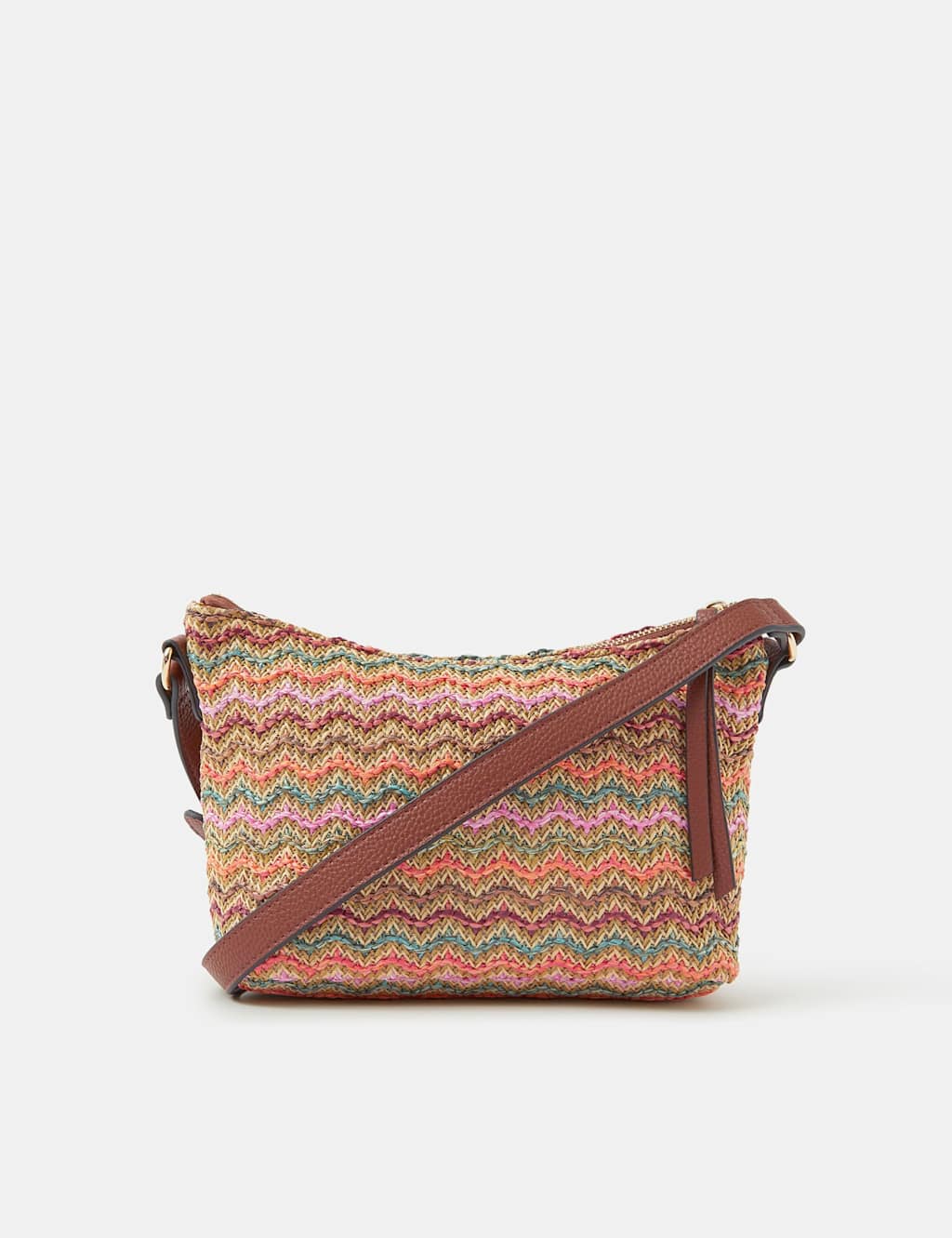 Accessorize Women's Zig Zag Raffia Shoulder Bag - Multi - Available at M&S