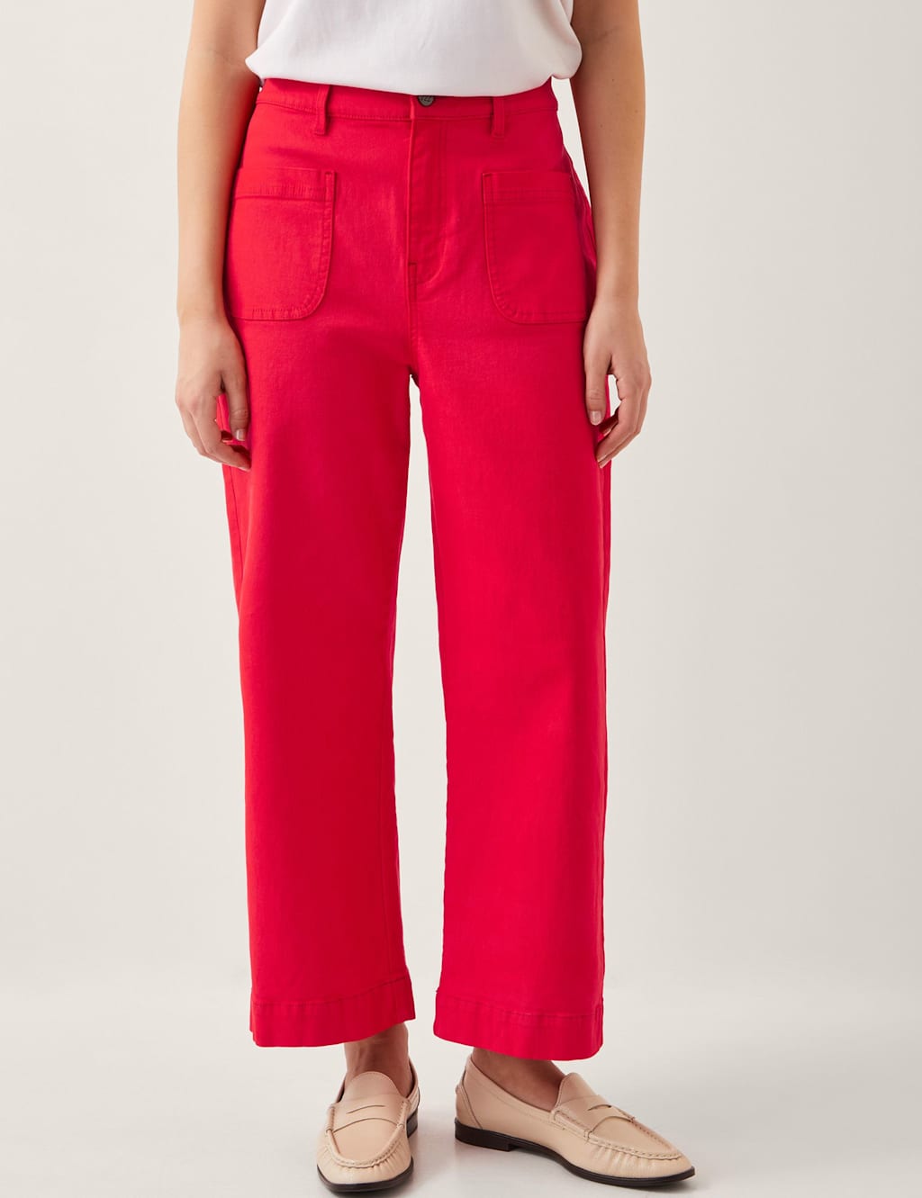 High Waisted Straight Leg Cropped Jeans