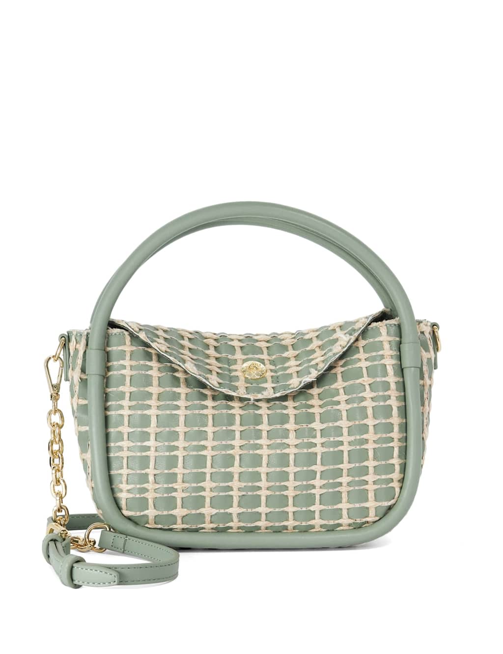 Dune London Women's Woven Mini Grab Bag - Sage - Available at M&S