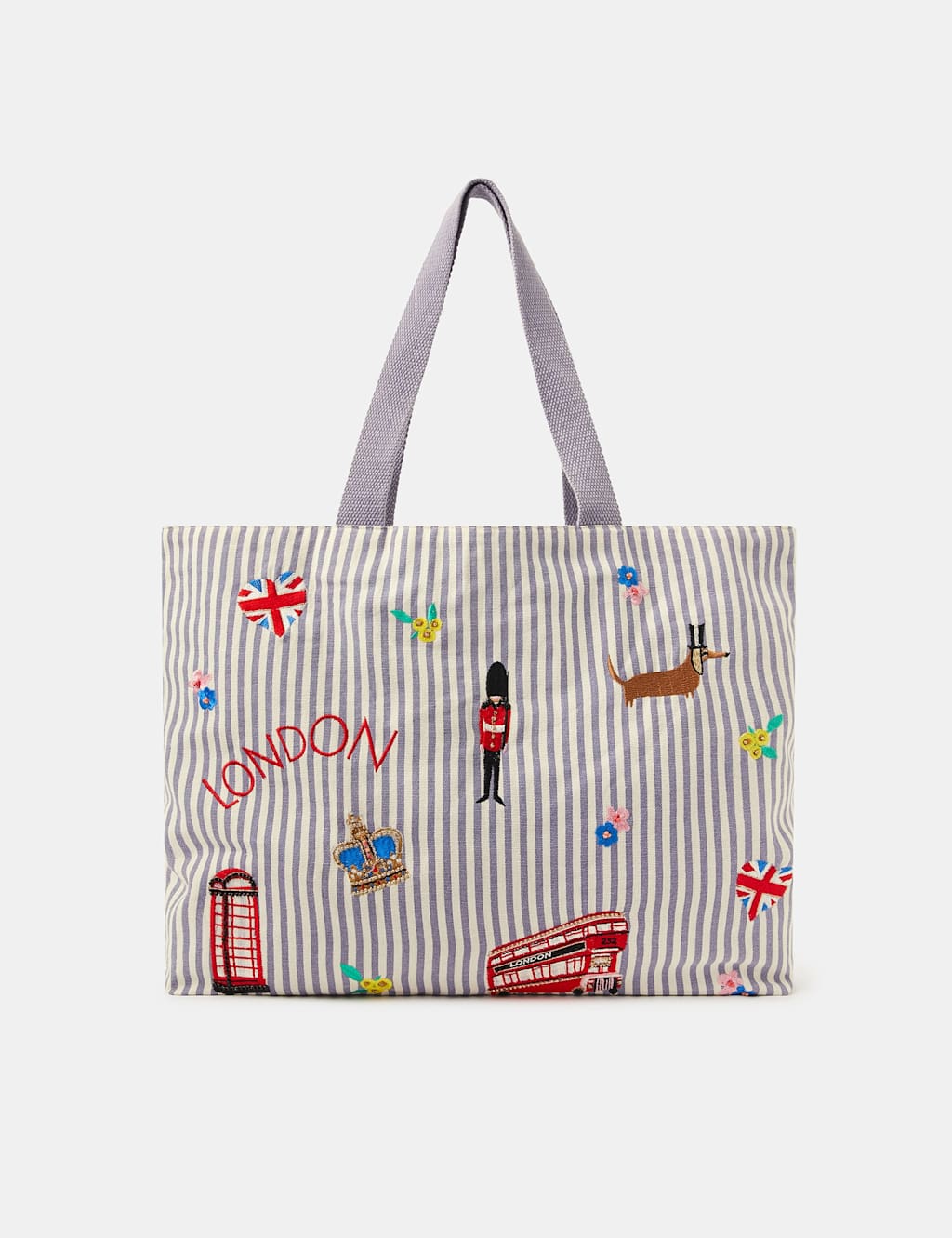 Accessorize Women's Pure Cotton Striped Shopper - Multi - Available at M&S