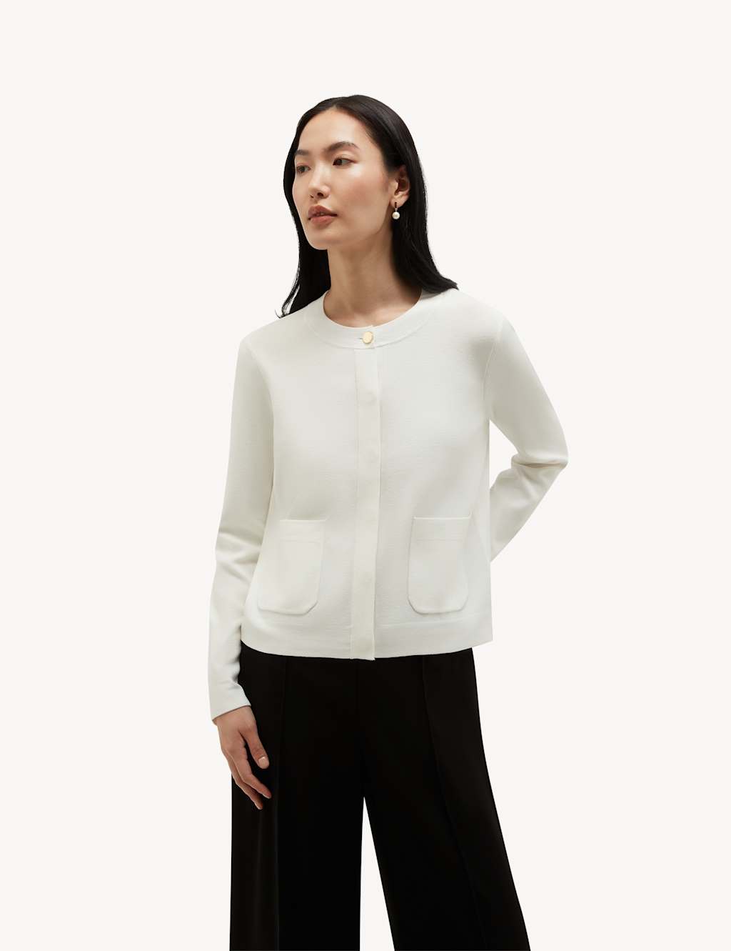 Hobbs Women's Relaxed Cardigan - Small - Cream - Available at M&S