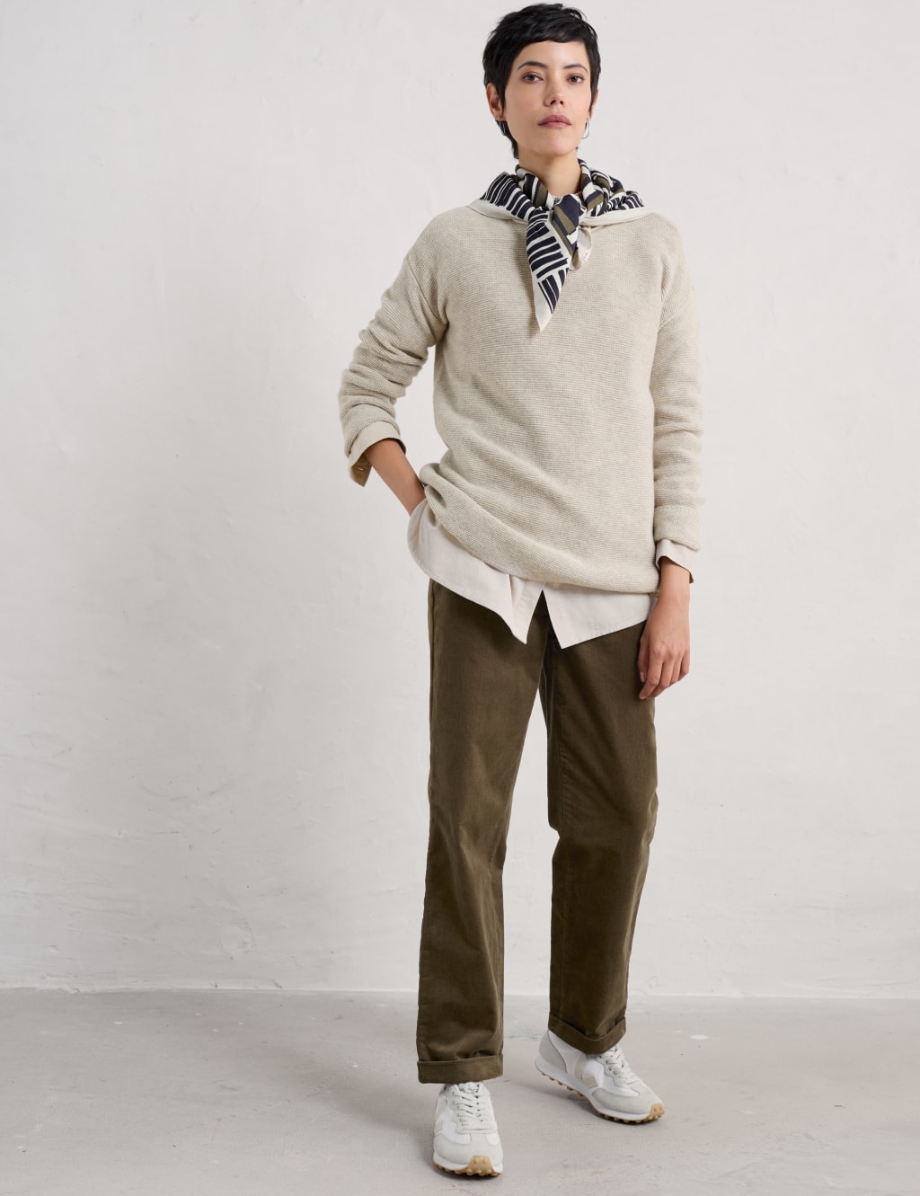 Cotton Rich Tapered Ankle Grazer Trousers