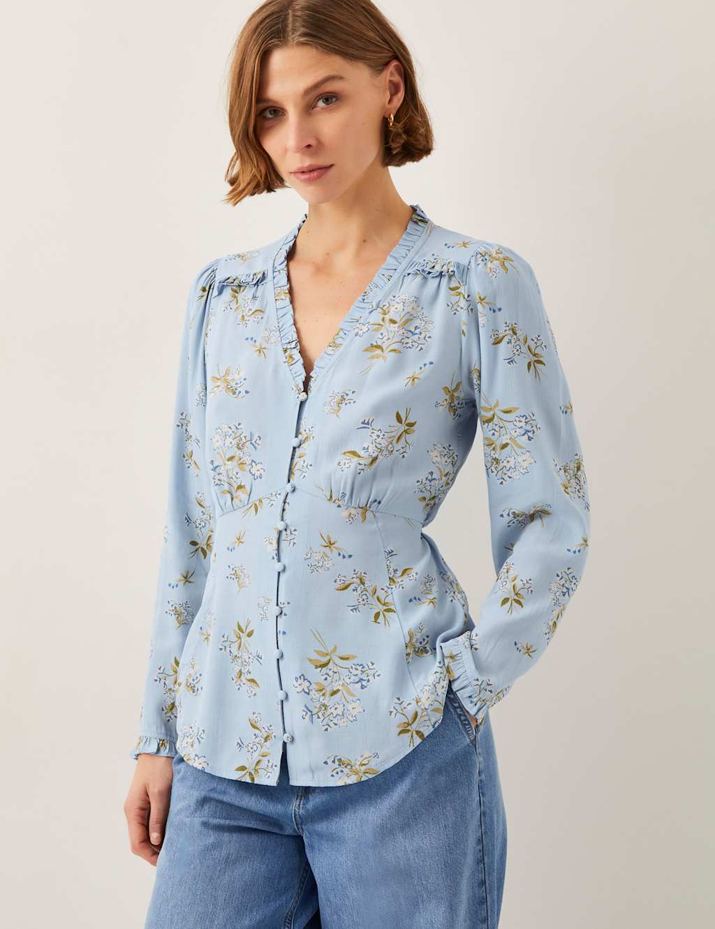 Floral V-Neck Blouse