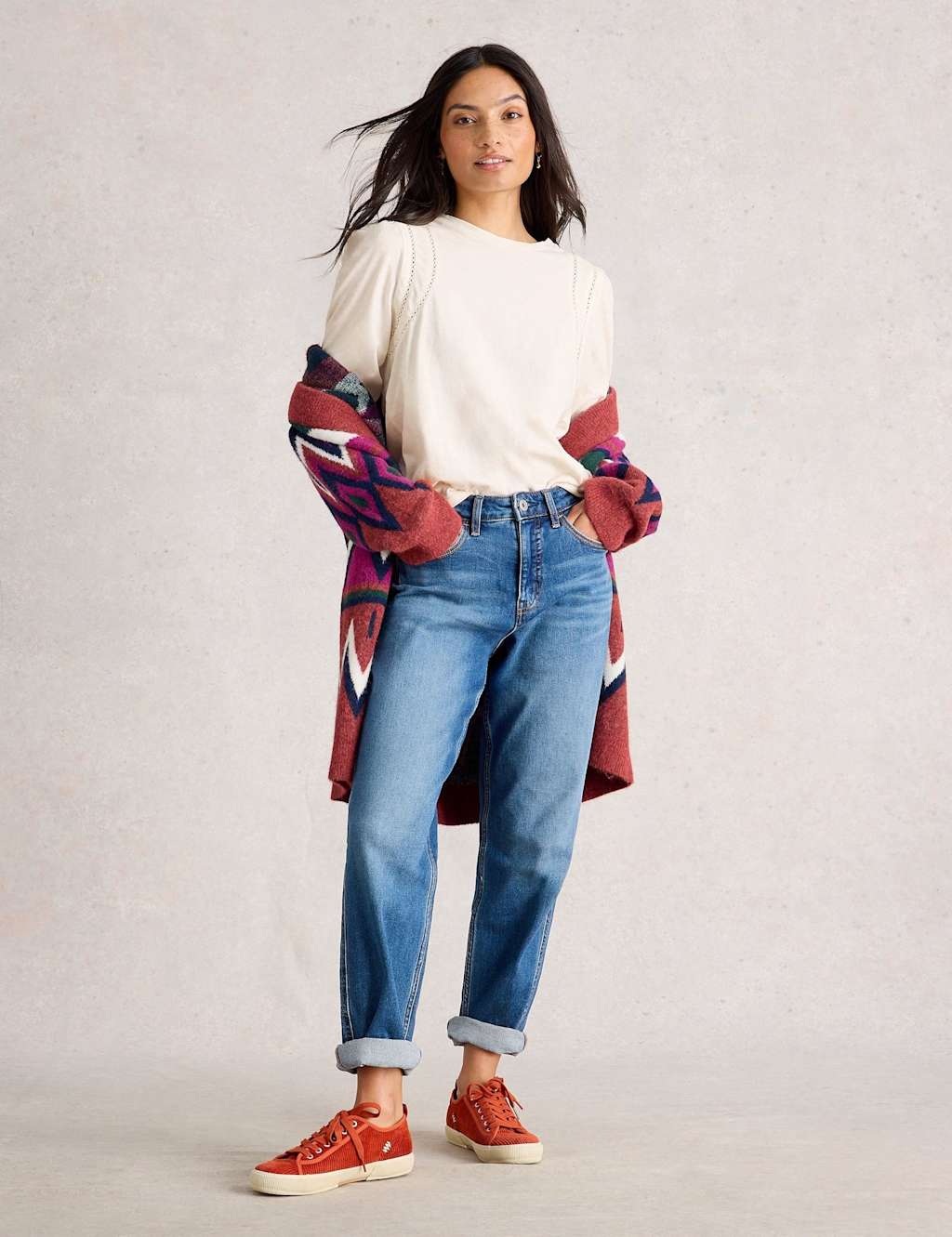 White Stuff Pure Cotton Lace Insert Top White