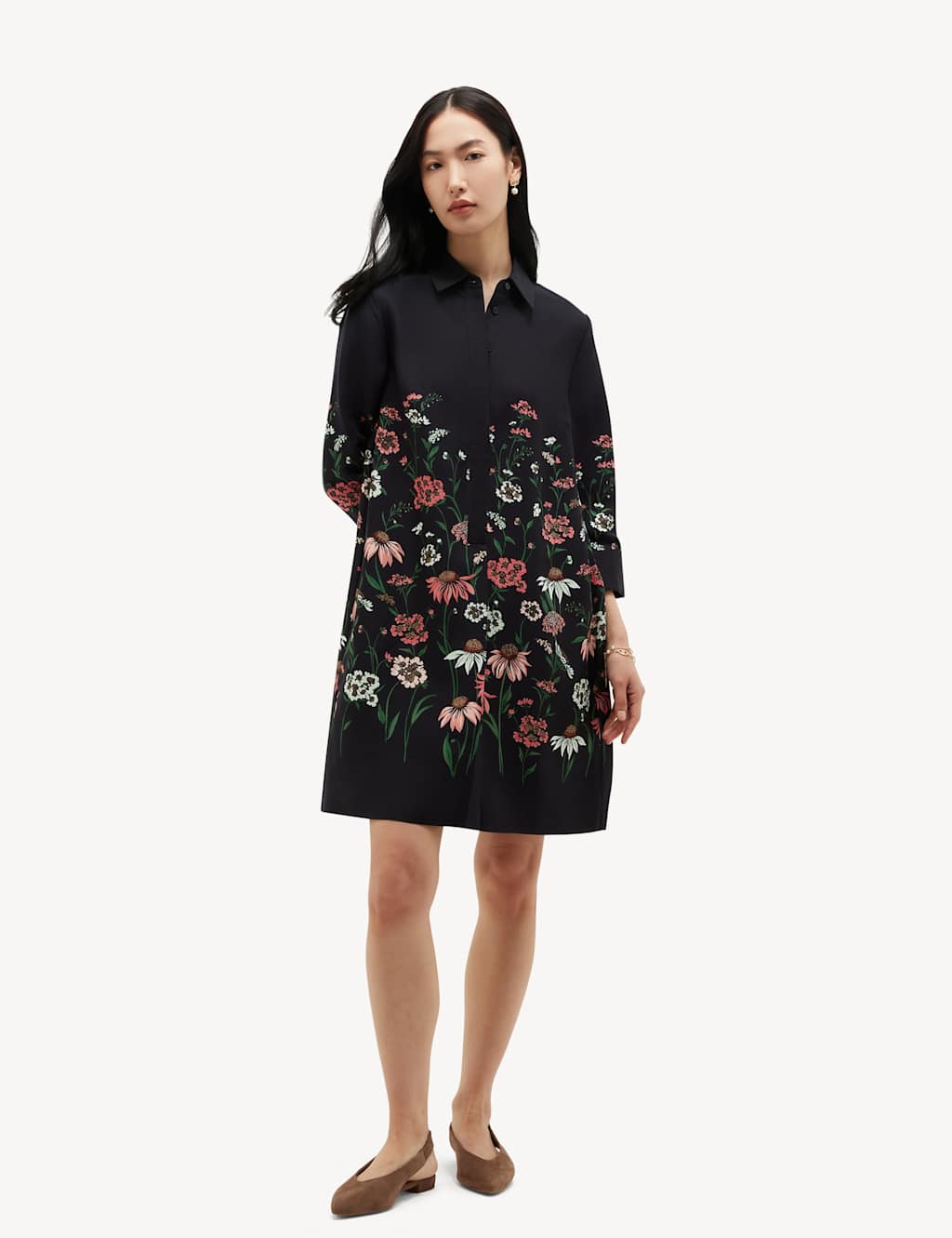 Hobbs Women's Floral Button Front Mini Shift Dress - 10 - Multi - Available at M&S