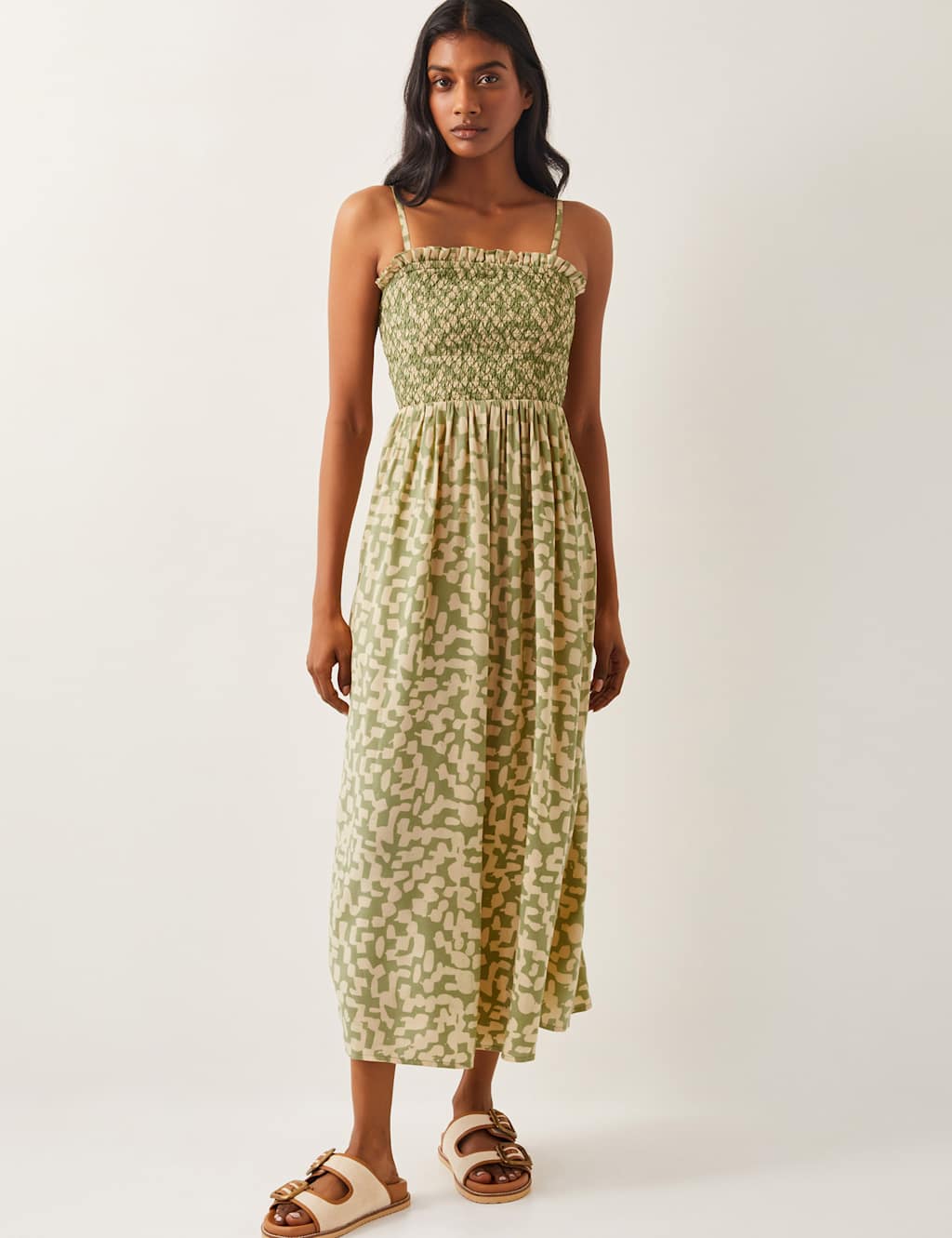 Geometric Bandeau Midi Beach Dress