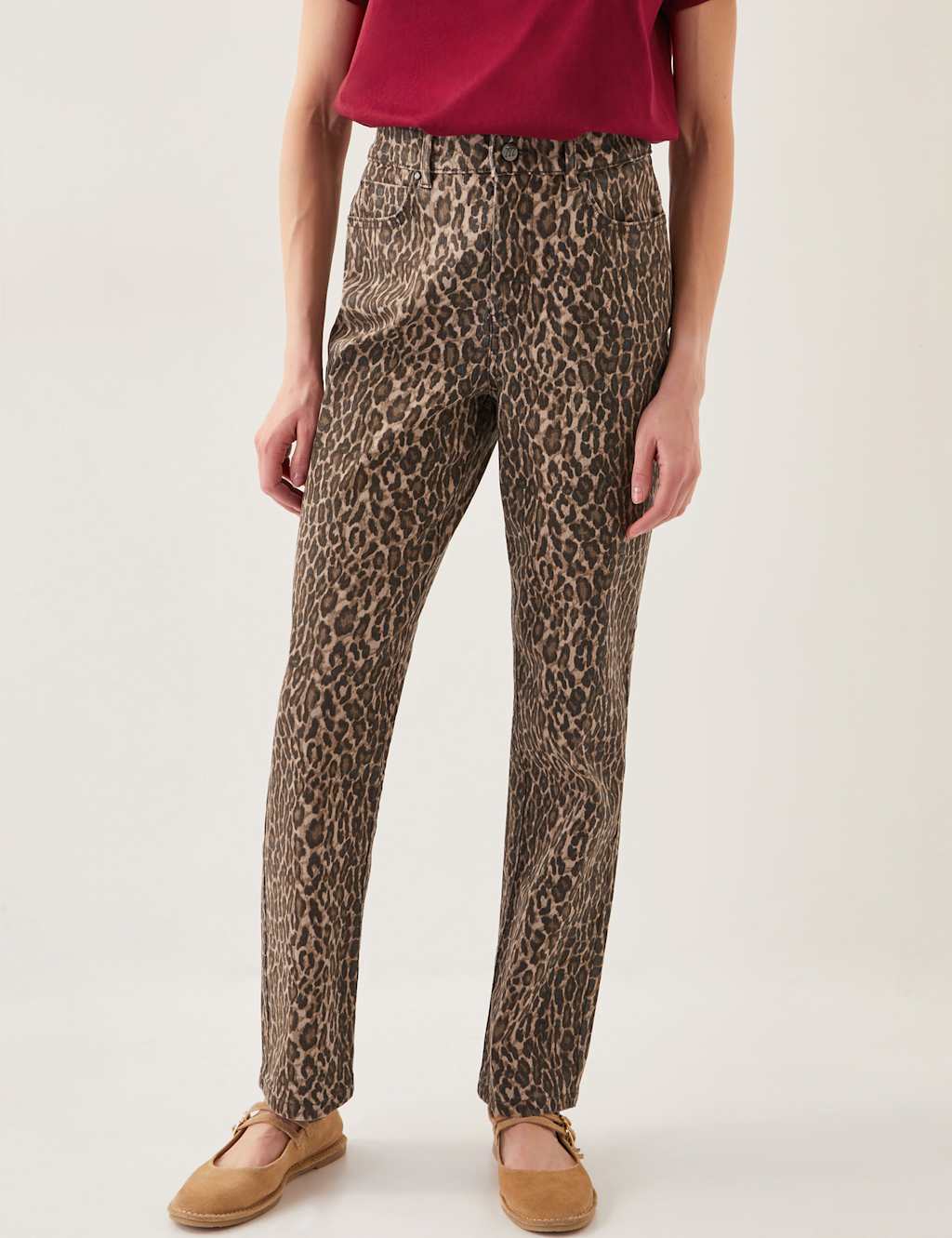 High Waisted Animal Print Jeans