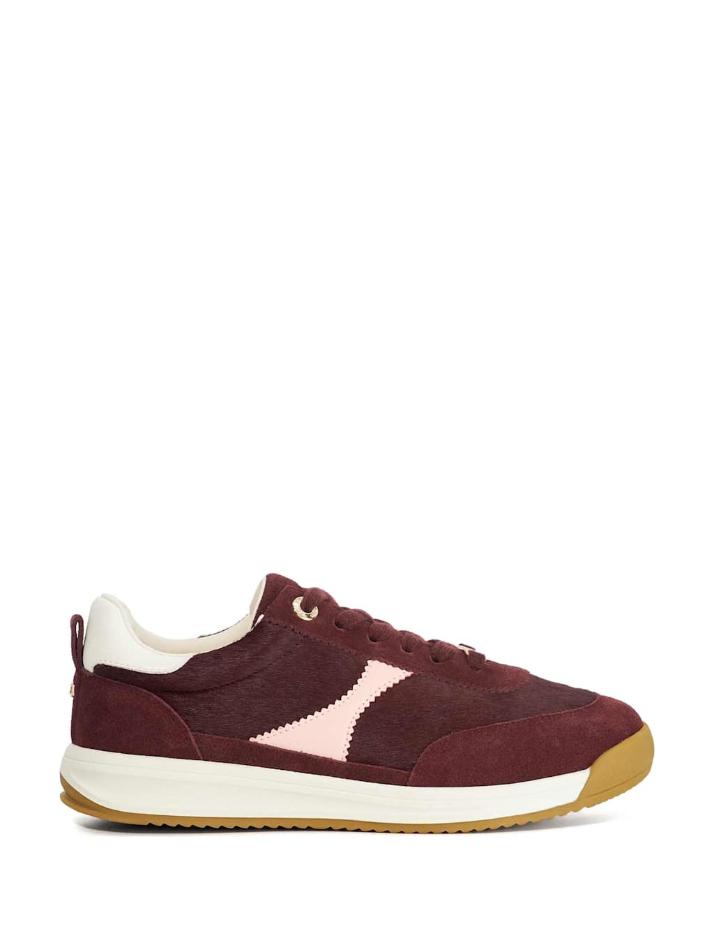 Dune London Suede Lace Up Trainers Dark Purple