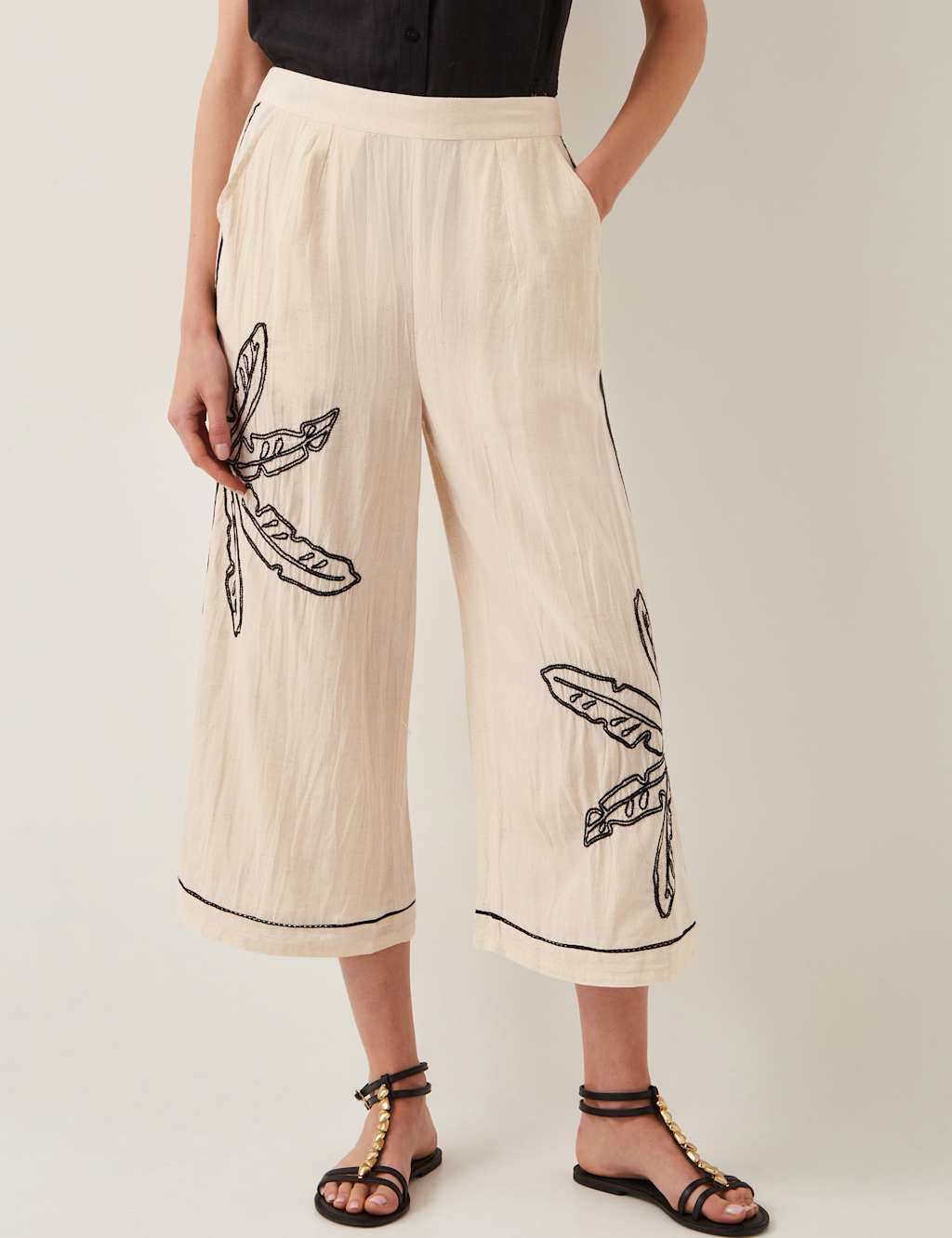 Embroidered Straight Leg Culottes