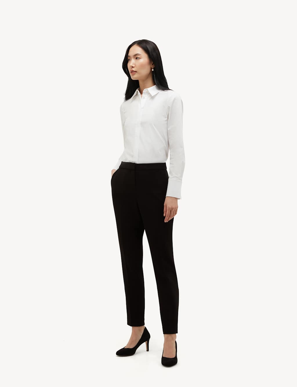 Hobbs Women's Slim Fit Ankle Grazer Trousers - 8 - Black - Available at M&S