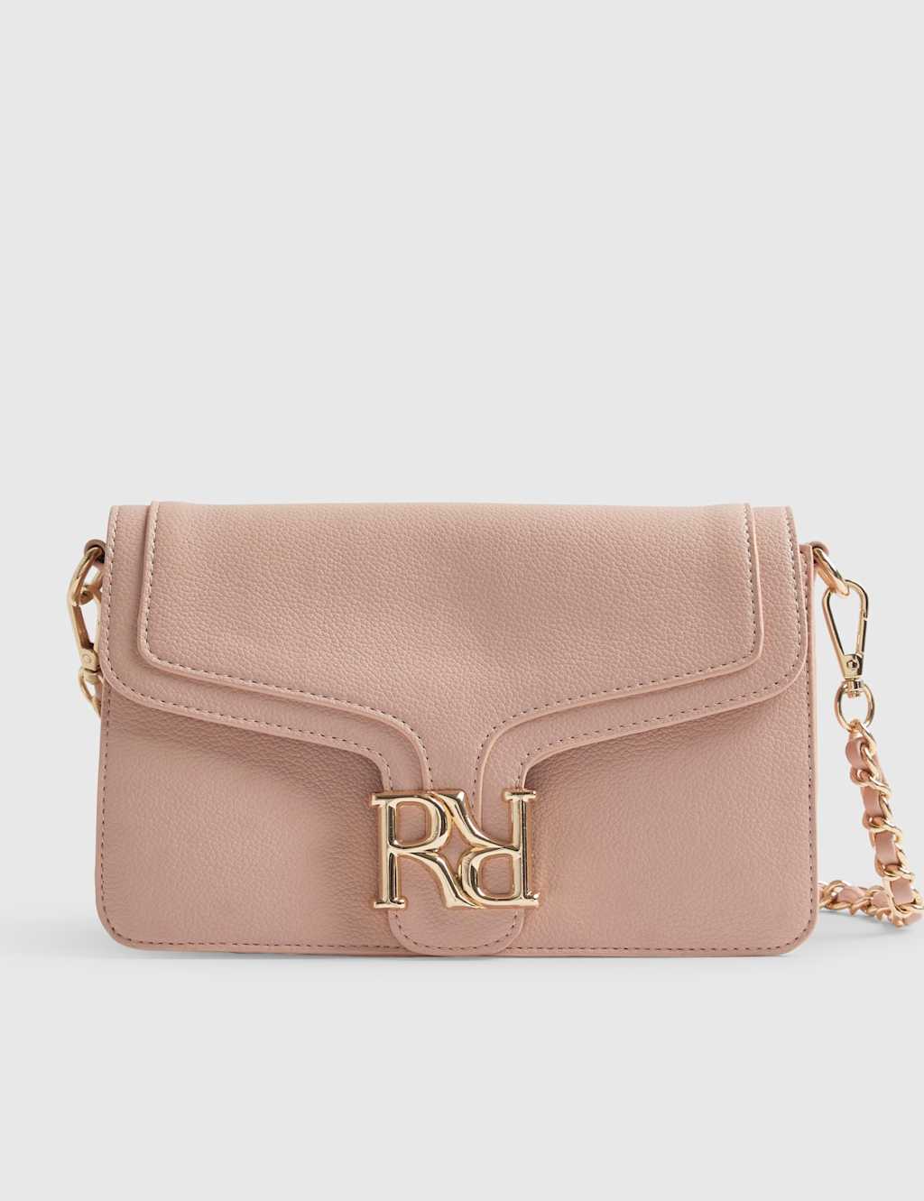 River Island Women's Faux Leather Flap Front Shoulder Bag - Pink - Available at M&S