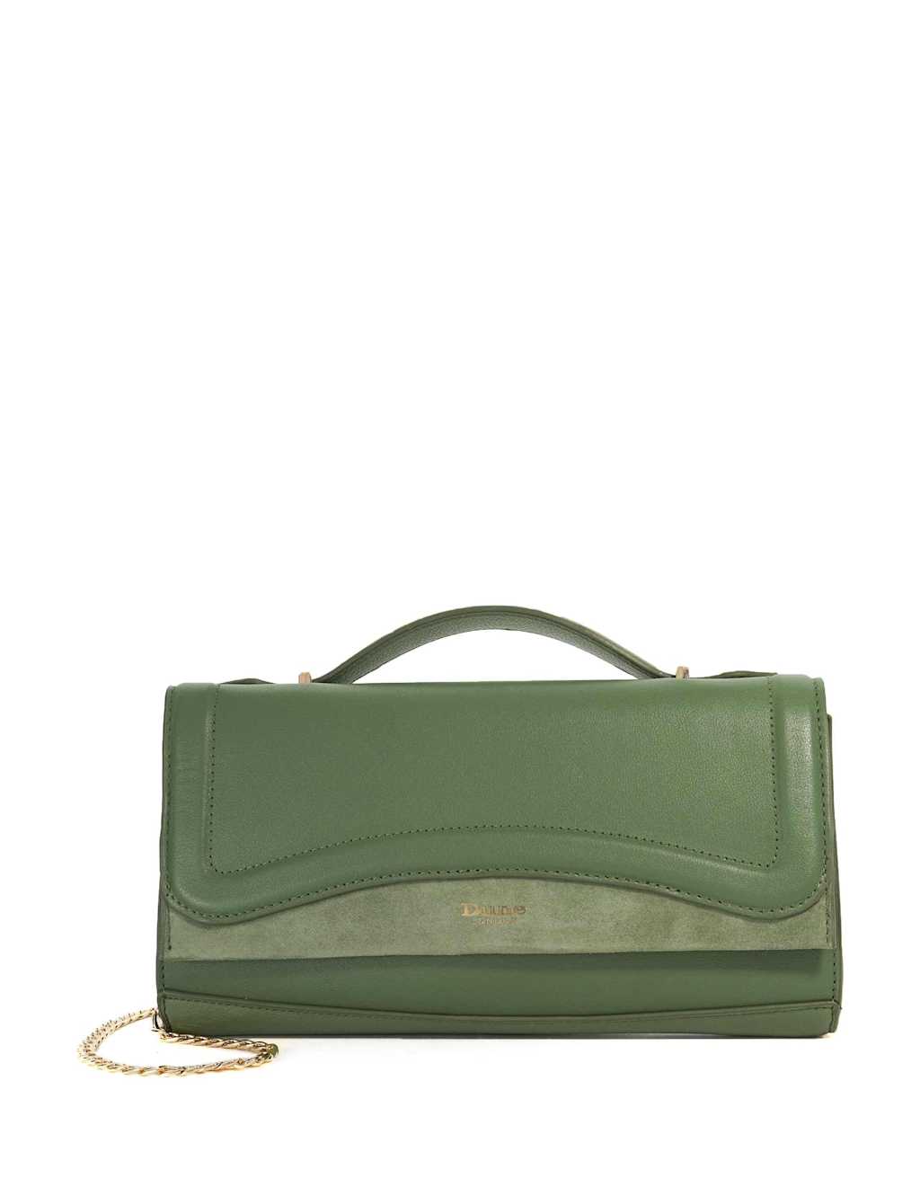 Dune London Women's Textured Top Handle Chain Strap Grab Bag - Green - Available at M&S