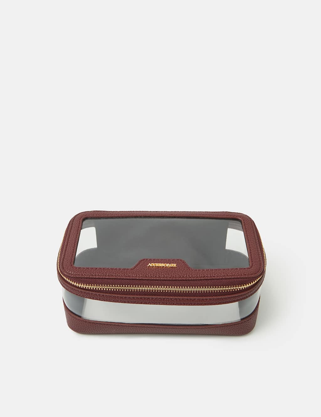 Accessorize Women's Clear Make Up Bag - Burgundy - Available at M&S