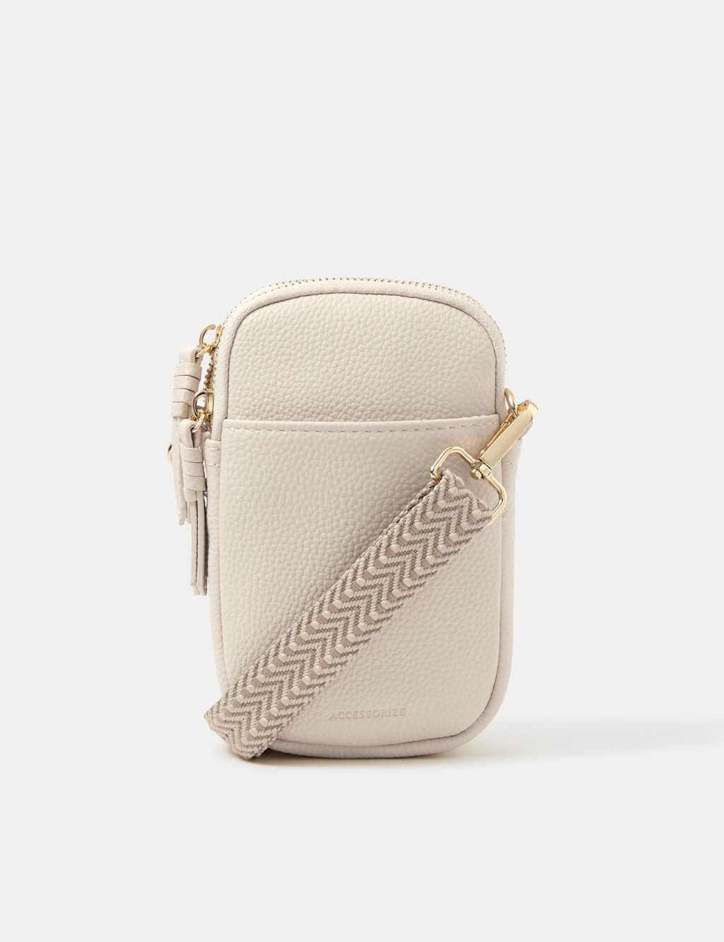Accessorize Women's Double Pouch Cross Body Phone Bag - Cream - Available at M&S