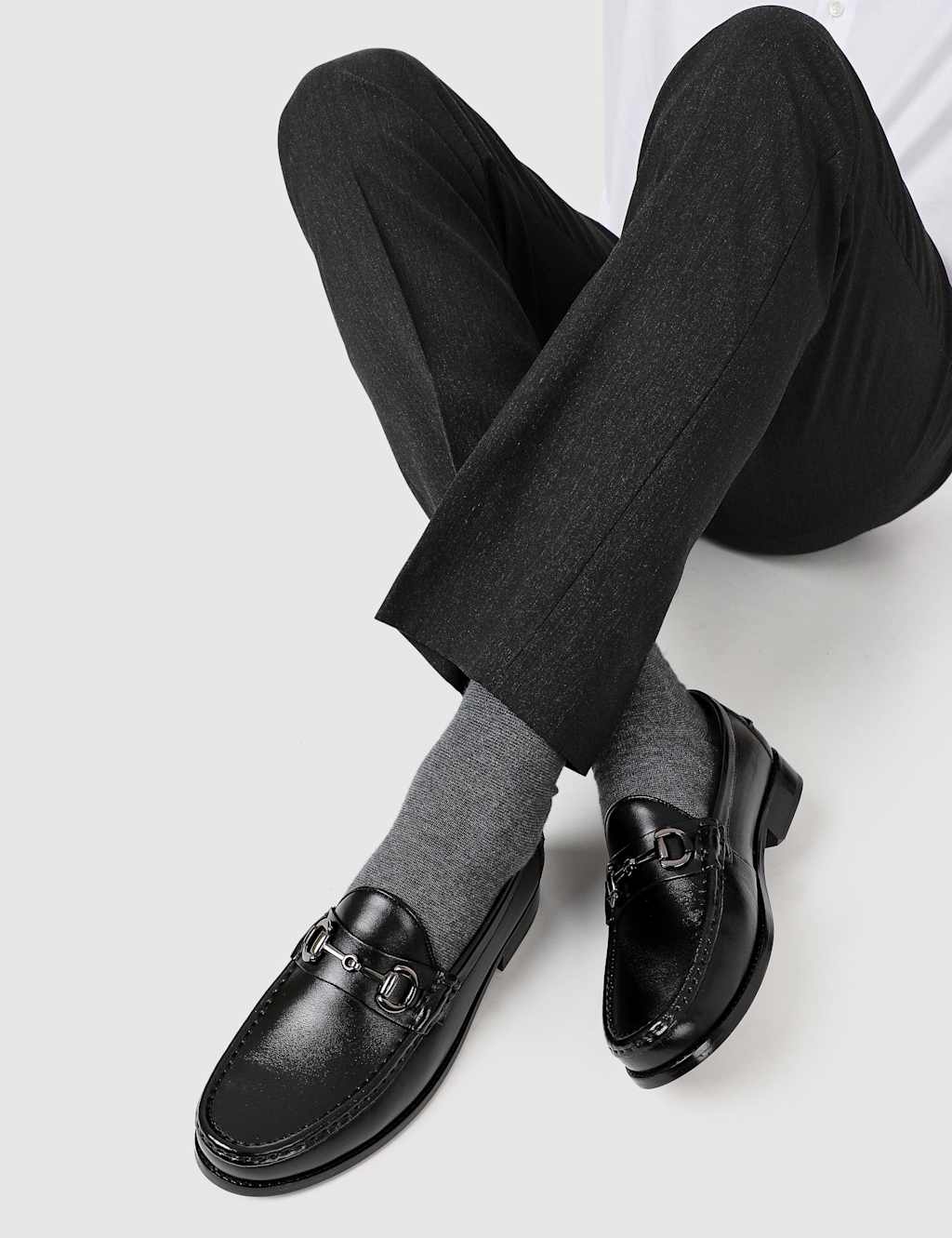 Jones Bootmaker Leather Slip-On Loafers Black