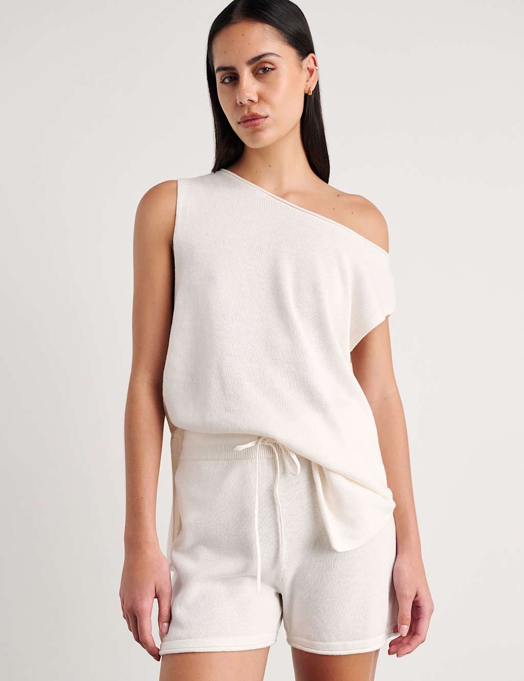Jag Women's Linen Rich Relaxed Knitted T-Shirt - 10 - White - Available at M&S