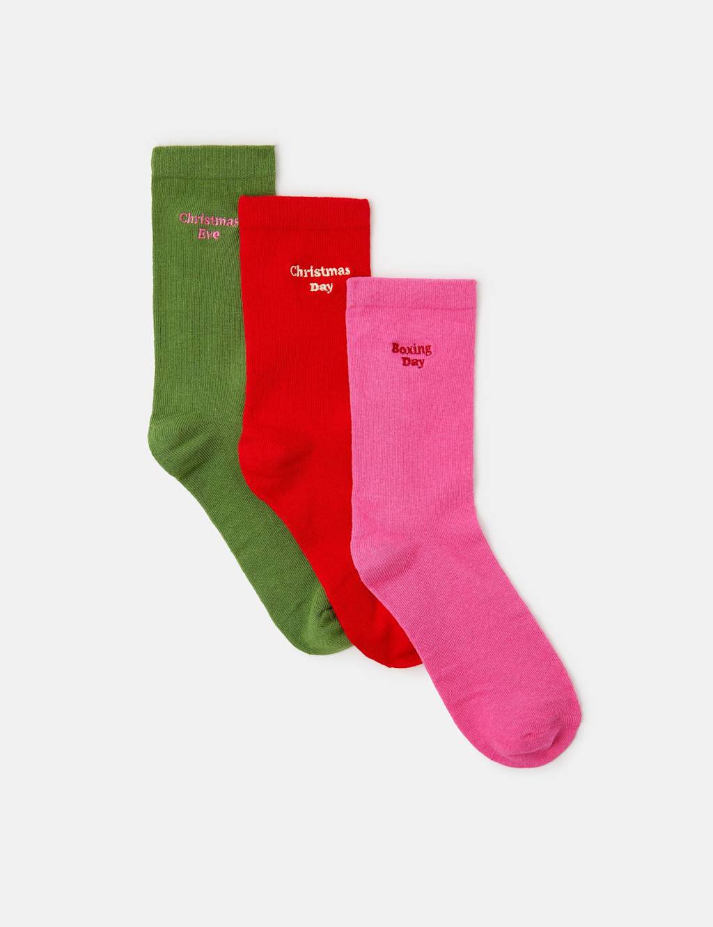ACCESSORIZE 3pk Cotton Blend Christmas Socks in a Box Multi