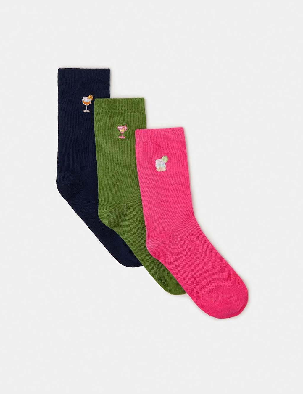 ACCESSORIZE 3pk Cotton Rich Cocktail Socks in a Box Multi